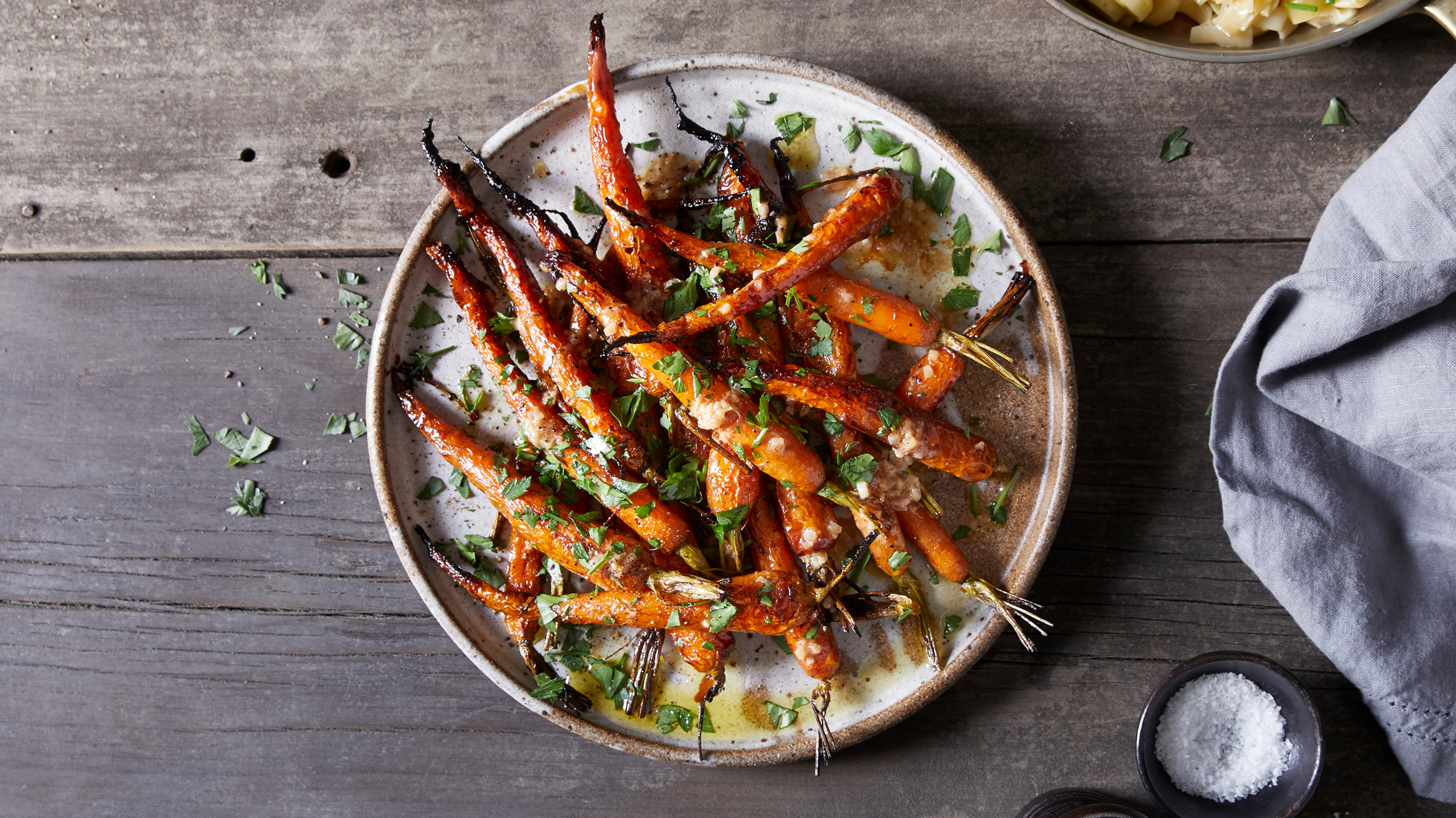 Vegan Roasted Cardamom Carrots with Brown Butter Vinaigrette from the Centr meal plan.