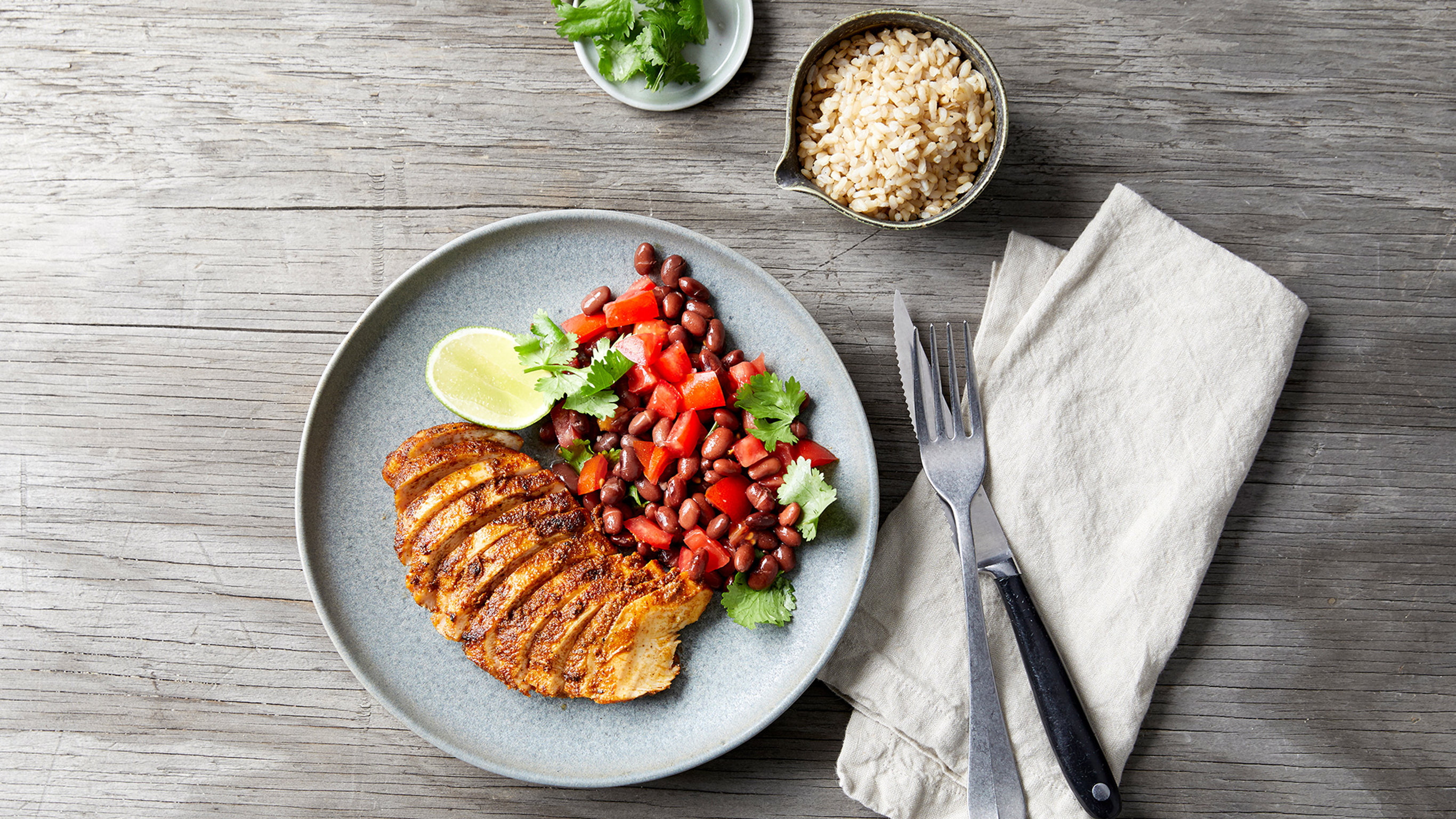 Jerk Chicken with Tomato & Bean Salsa