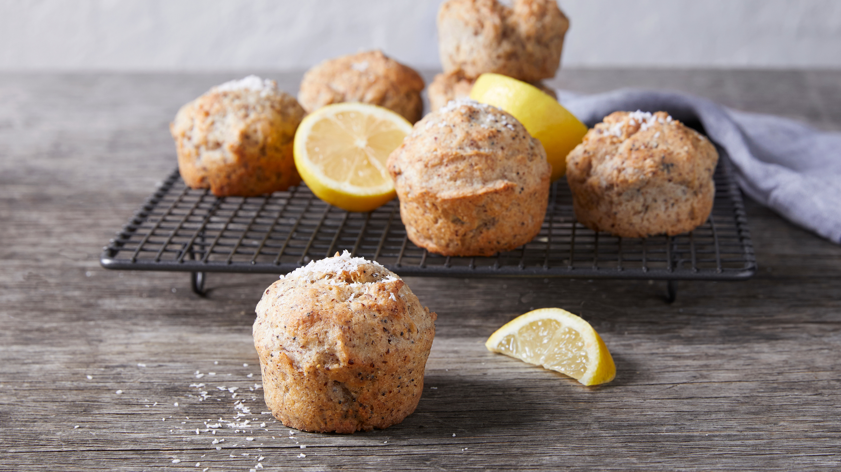 Lemon, Poppy Seed & Coconut Cakes from the Centr app.
