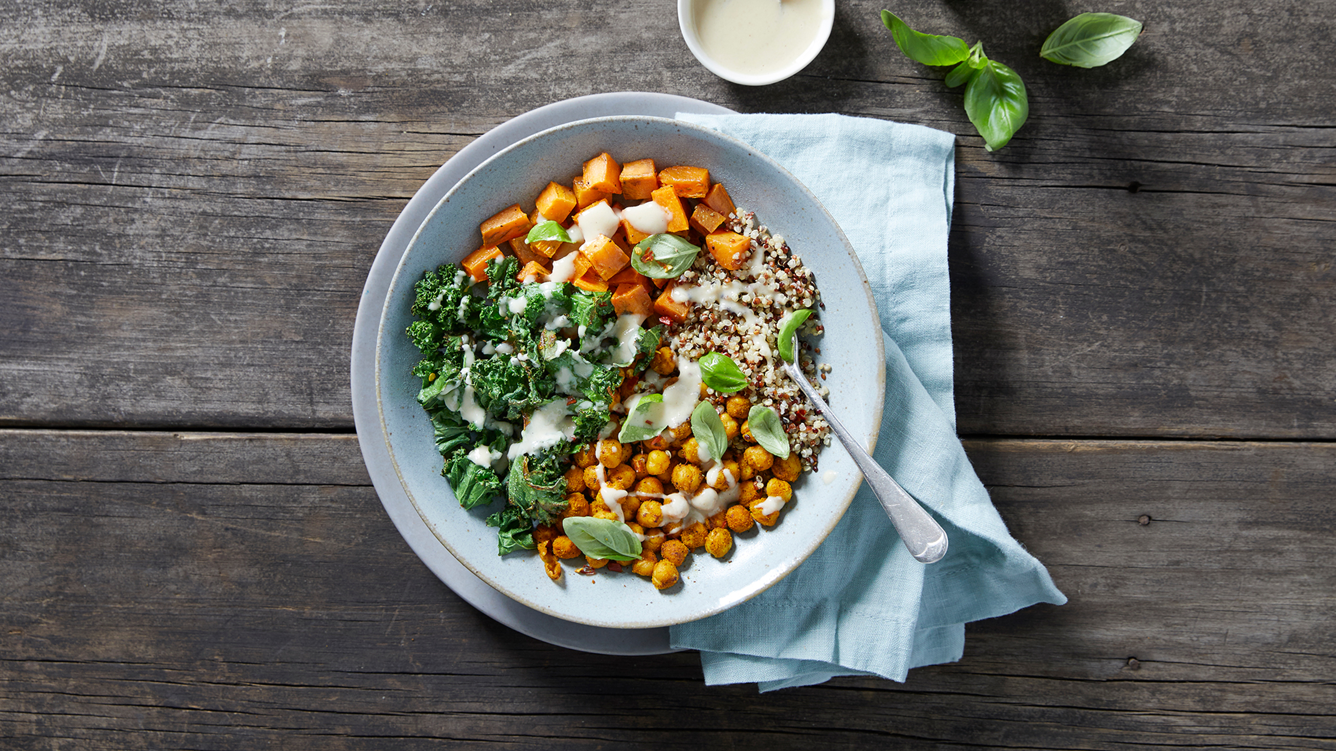 Vegan Quinoa, Chickpea & Sweet Potato Buddha Bowl