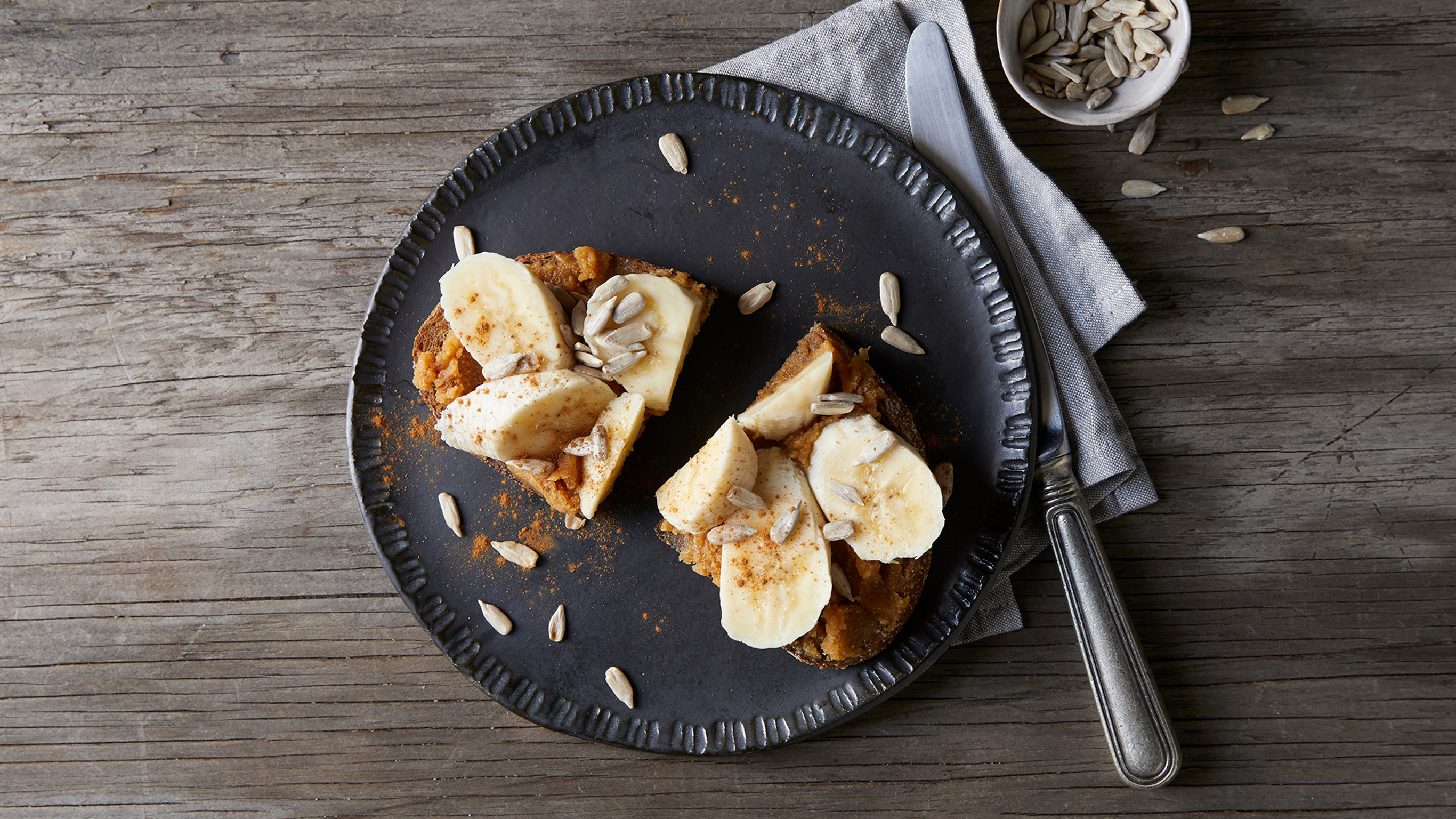 7-minute Banana, PB & Cinnamon Toast