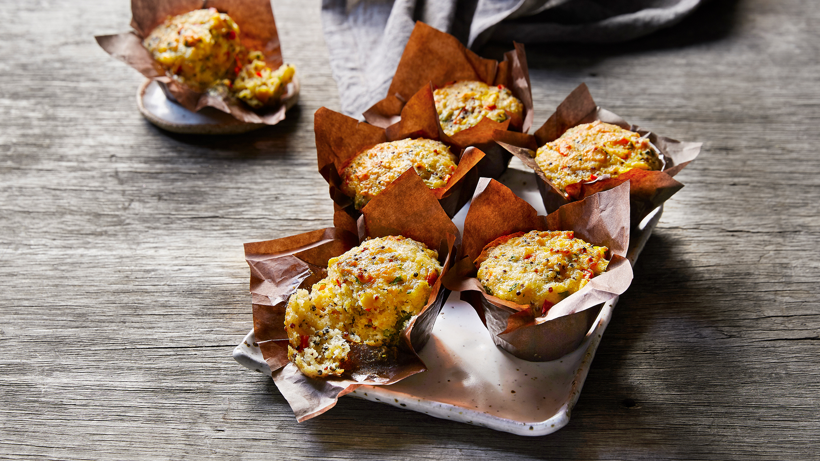 Cheesy Corn & Quinoa Muffins