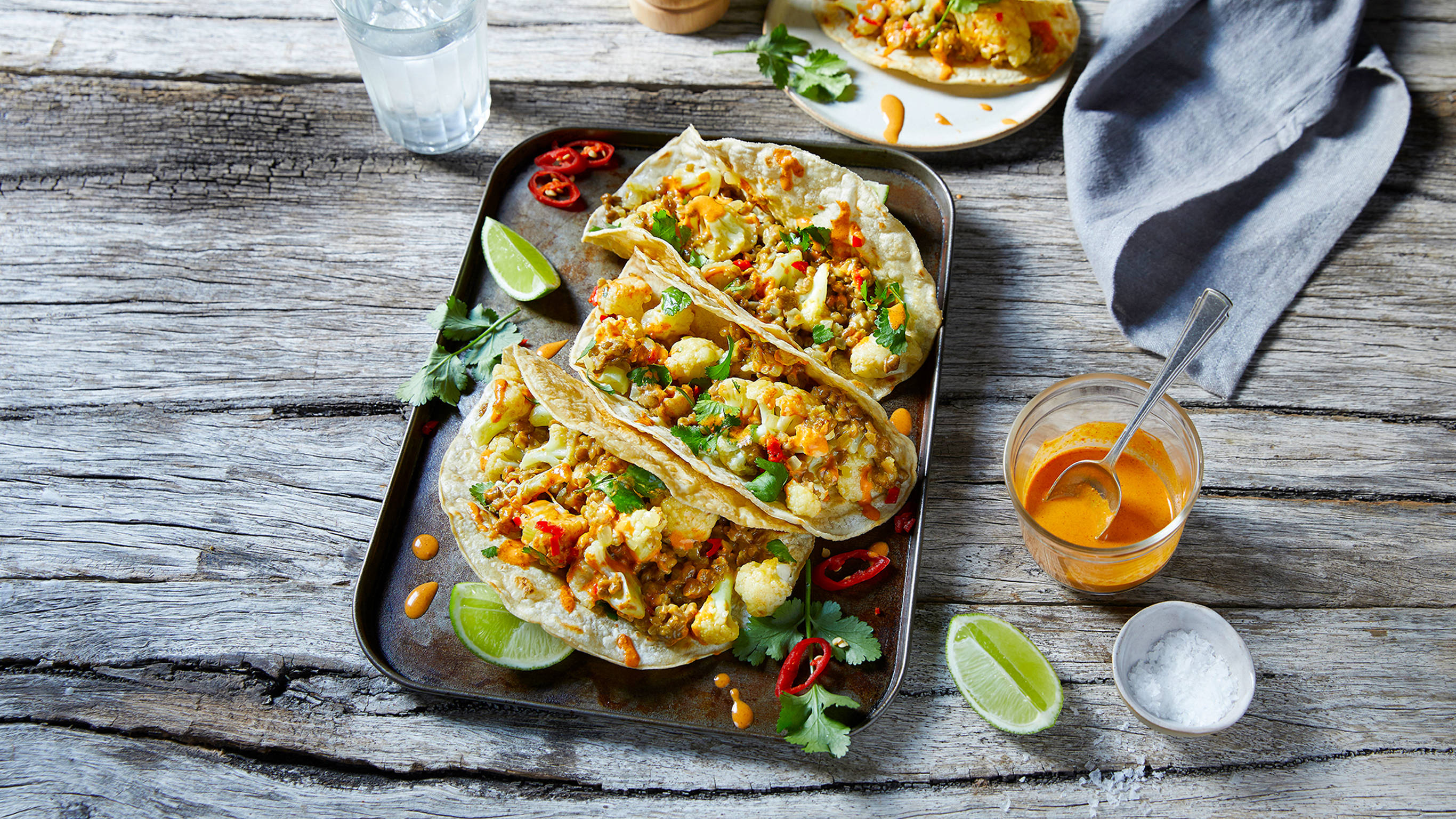 Smoky Cauliflower Tacos with Tahini
