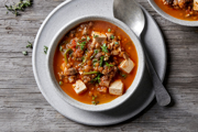 Lentil & Mushroom Soup with Tofu