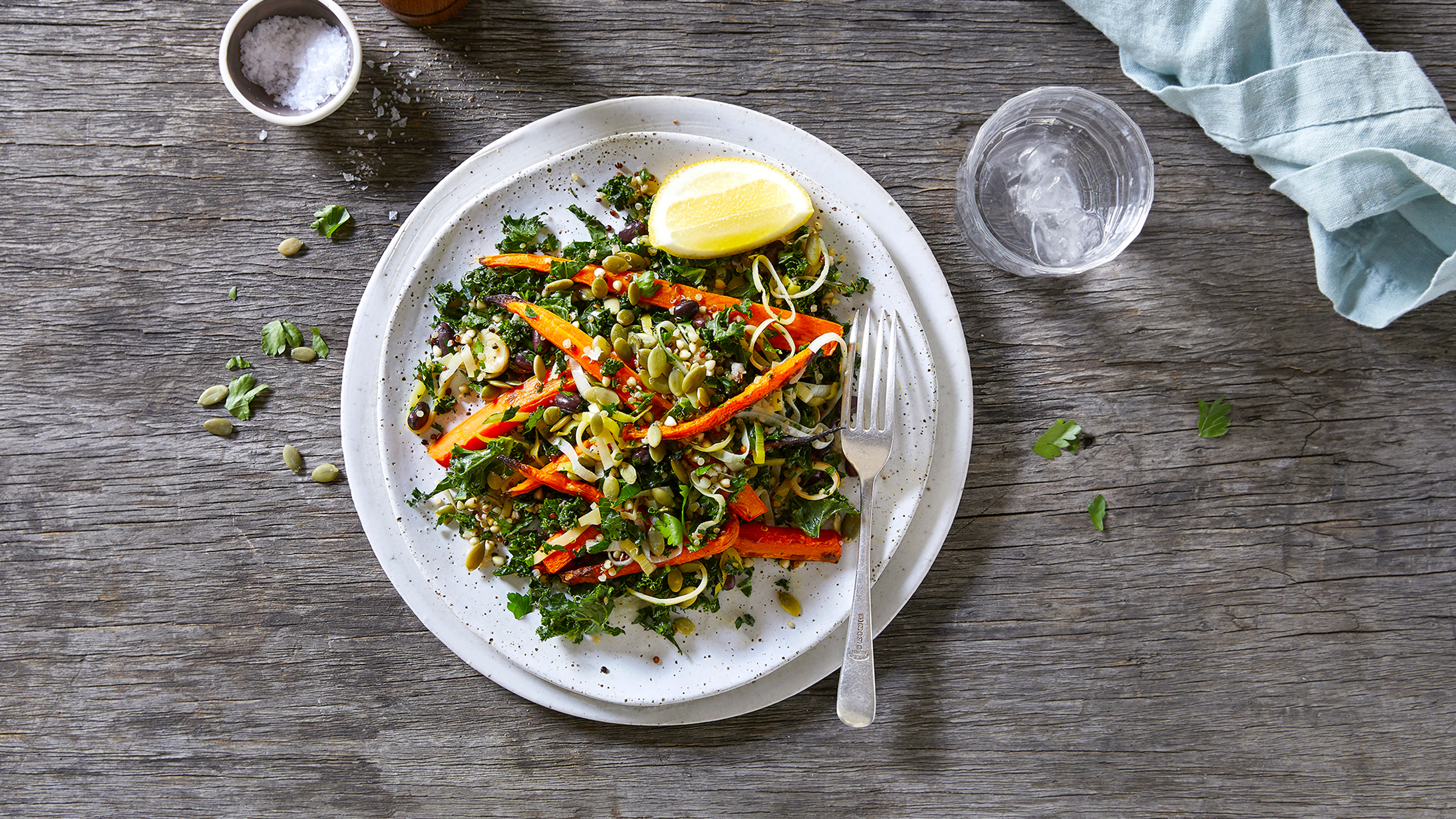 Warm Grain & Kale Salad