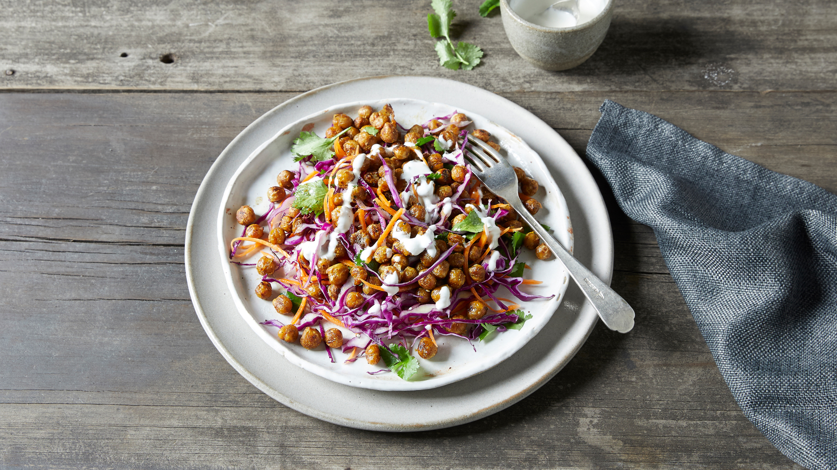 Quick Slaw with Spiced Chickpeas