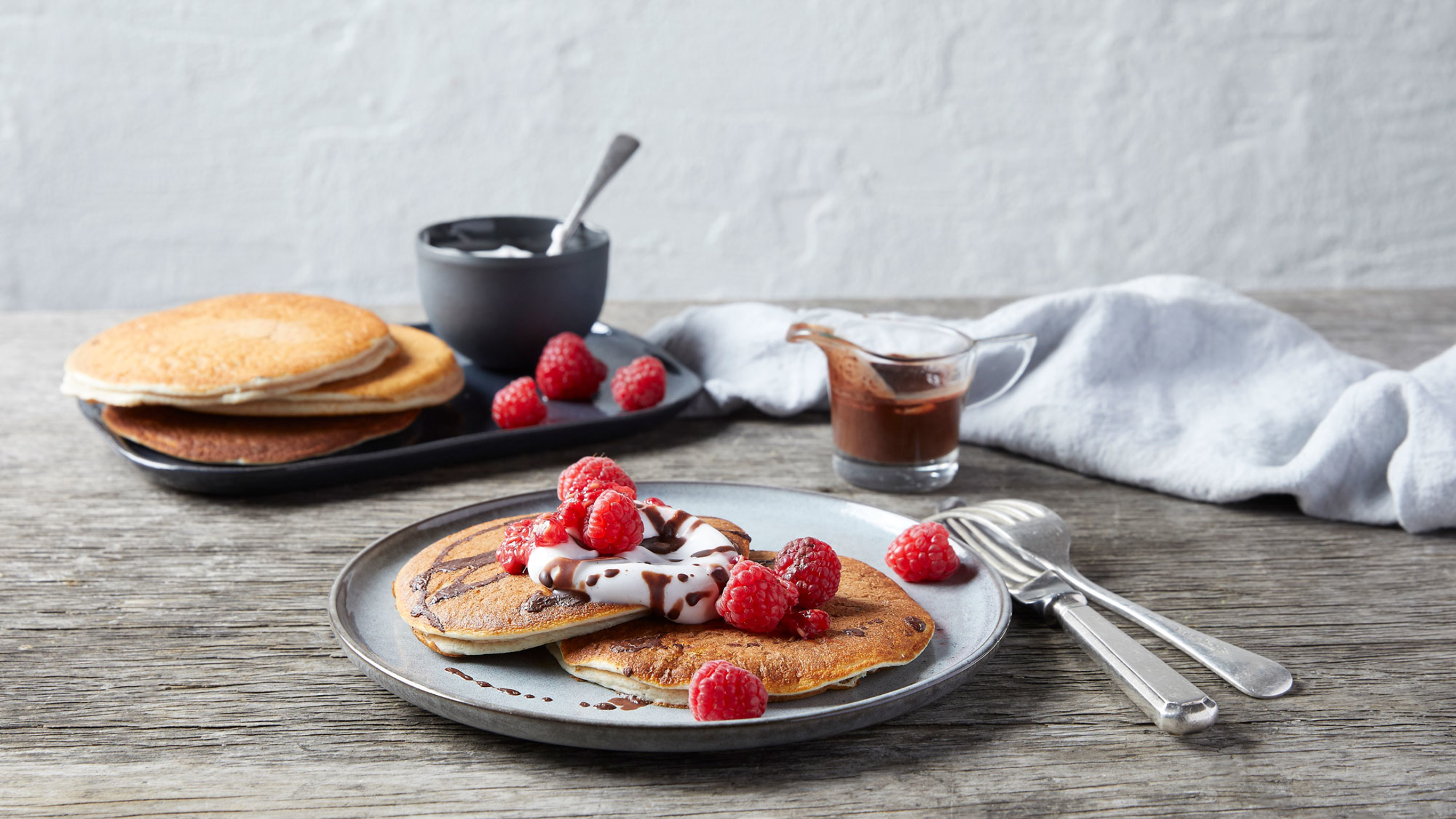 Chocolate & Raspberry Pancakes