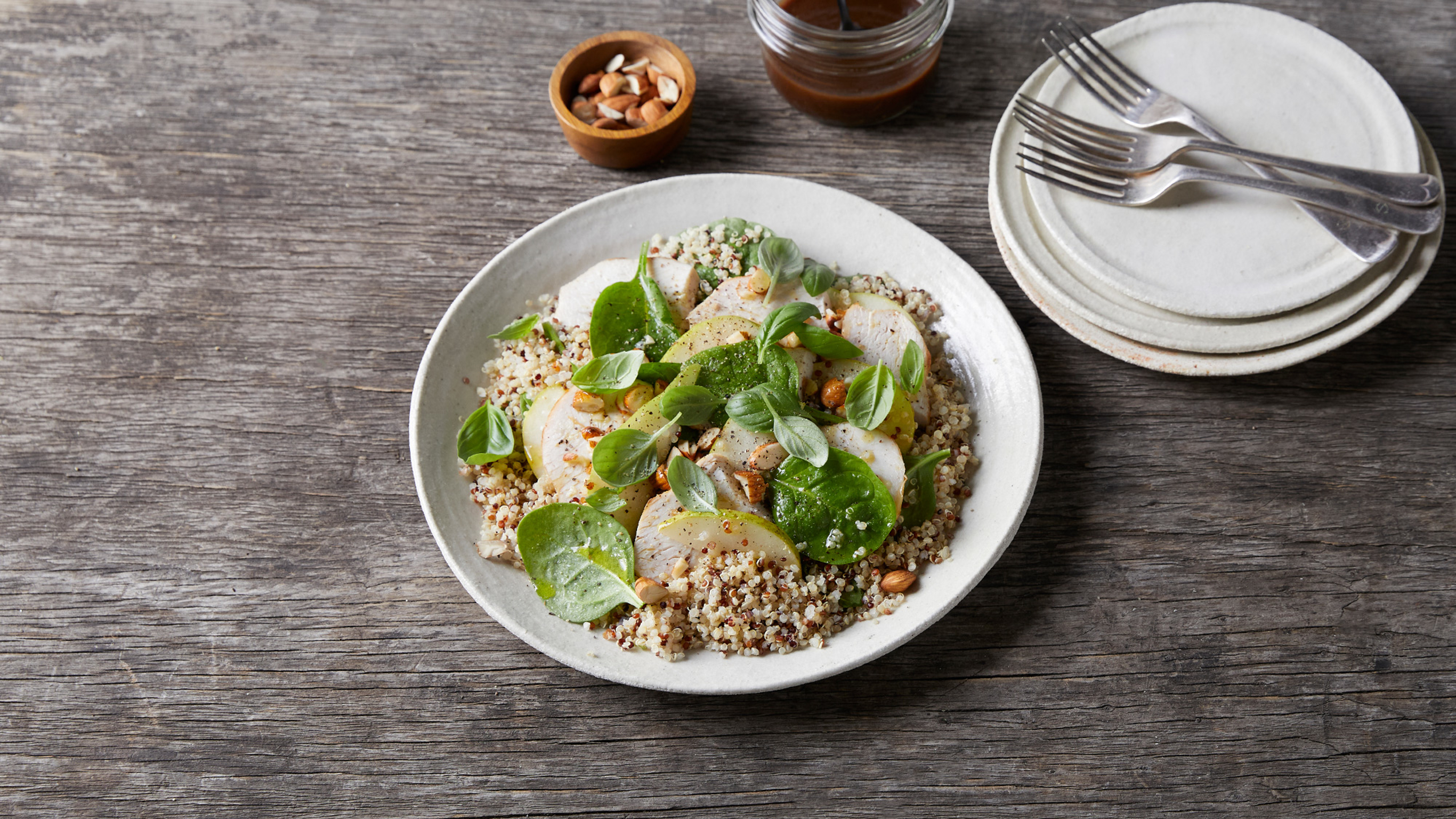 Dan's Roasted Chicken, Pear & Almond Salad