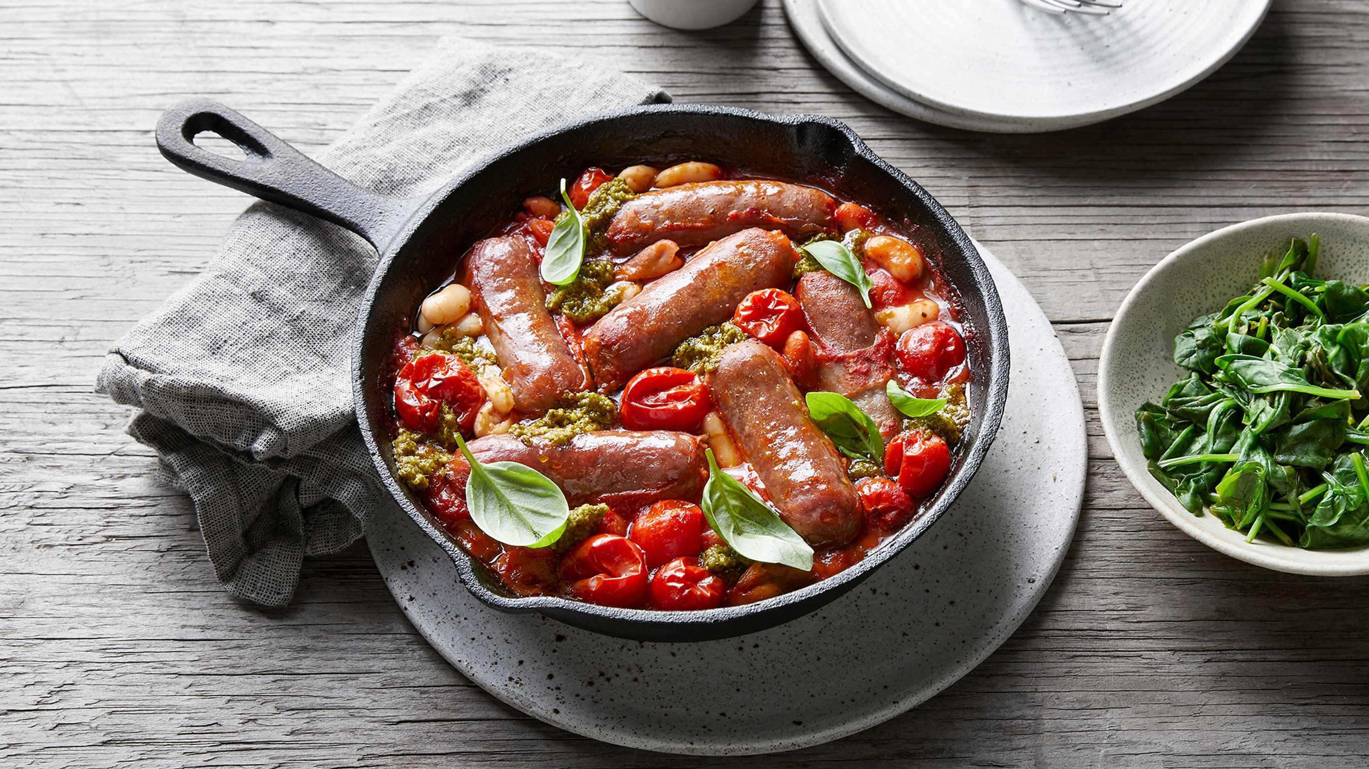 One-pan Sausage & White Bean Bake