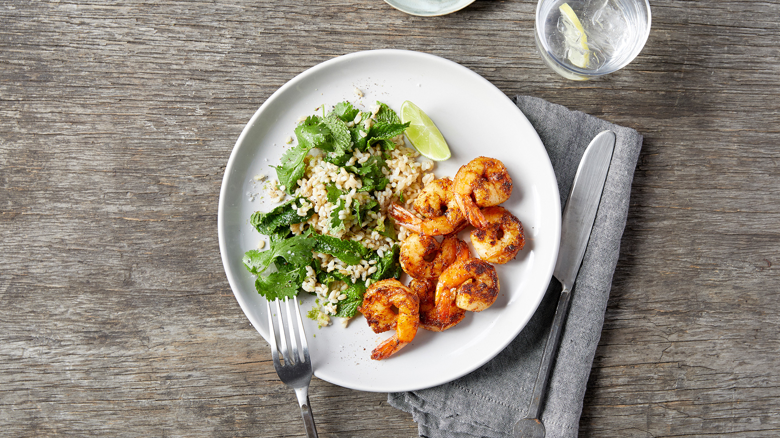 Dan's BBQ Shrimp (Prawns) with Herb Rice Salad