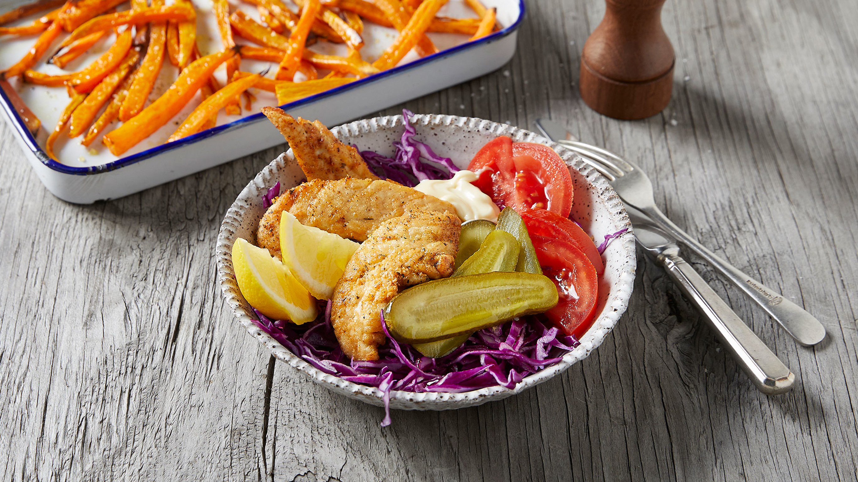 Southern-style Chicken Burger Bowls