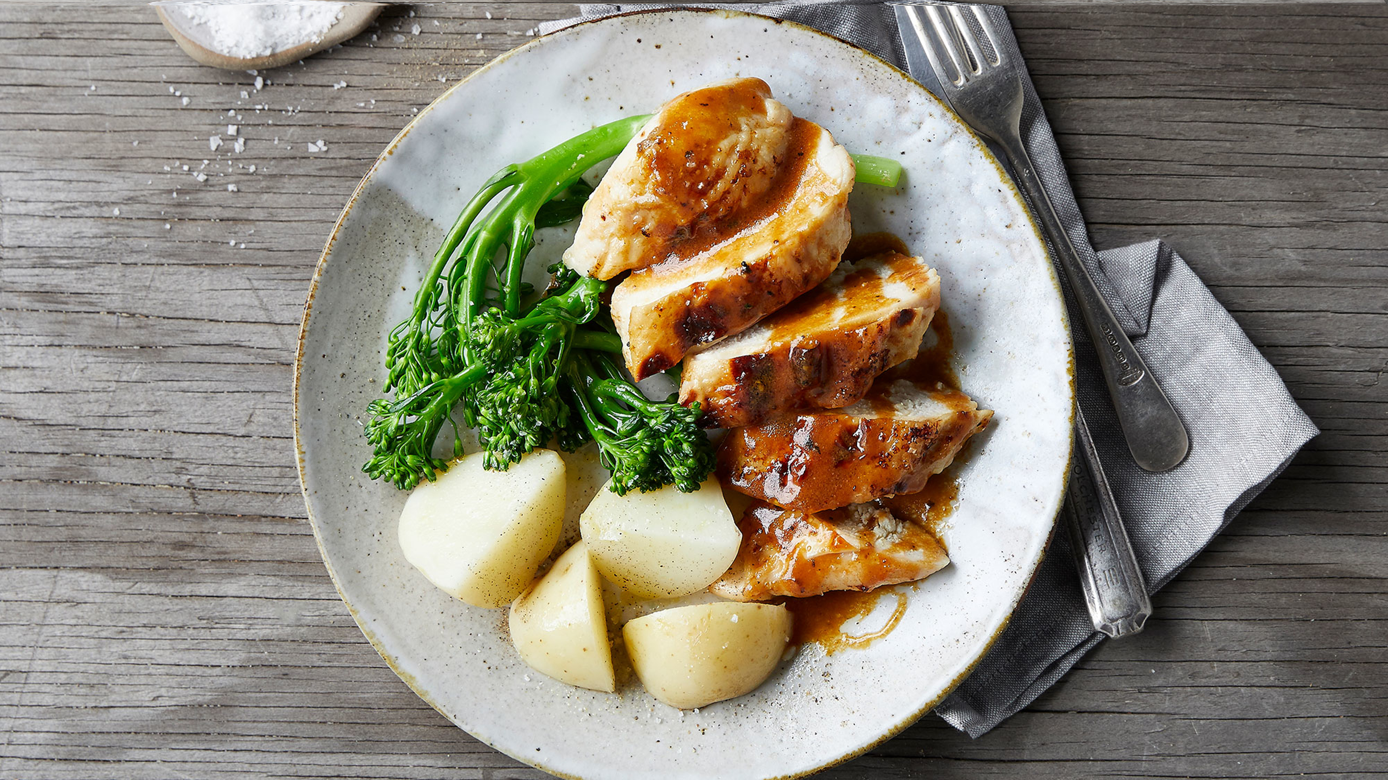 Honey Mustard Roast Chicken with Broccolini