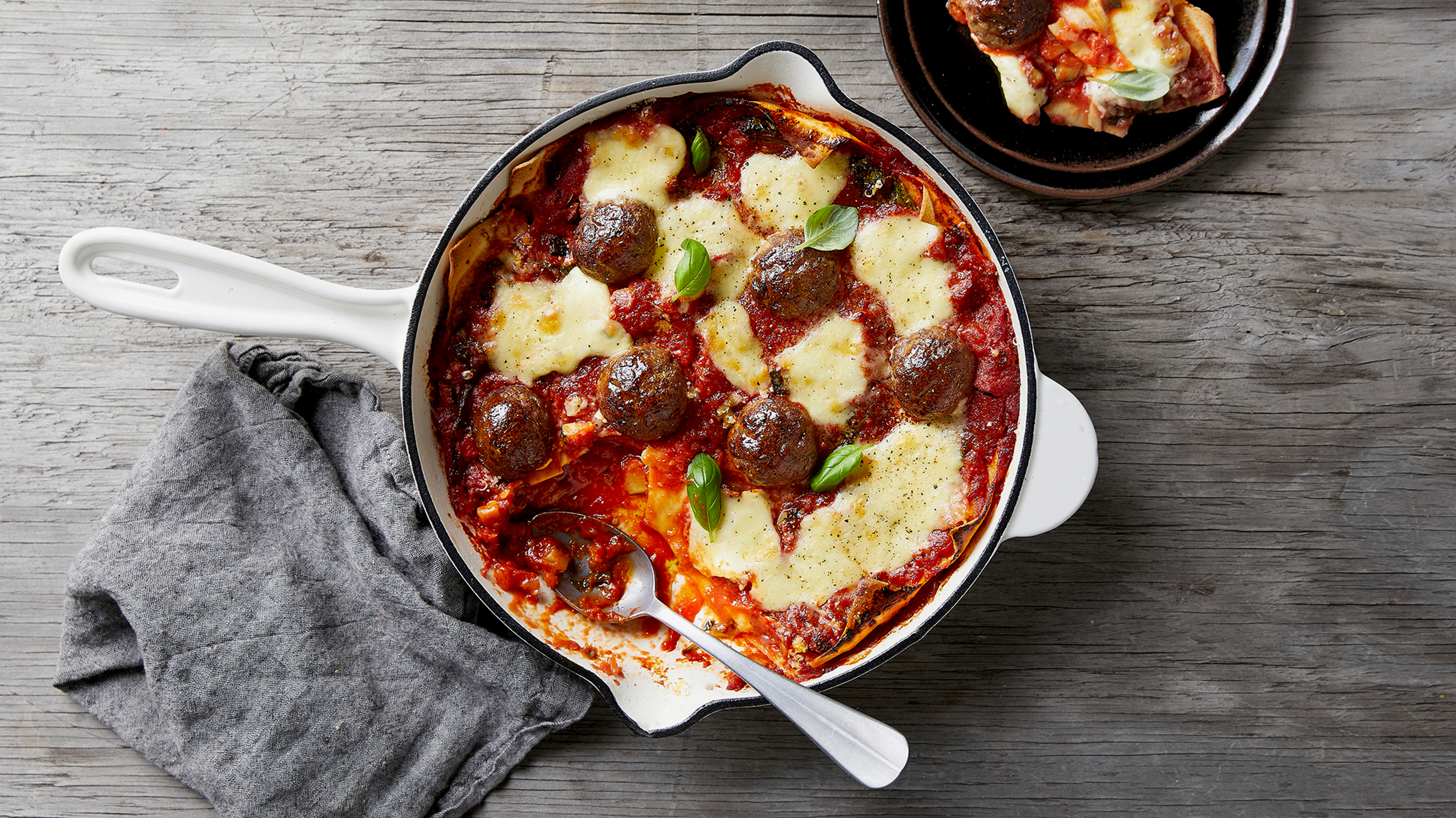 Sergio's Meatball Lasagne with Greens