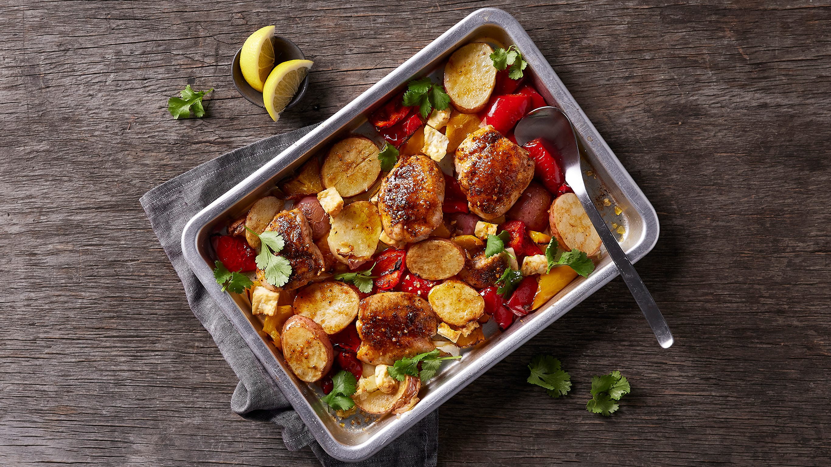 Sheet-pan Moroccan-style Chicken & Roasted Peppers