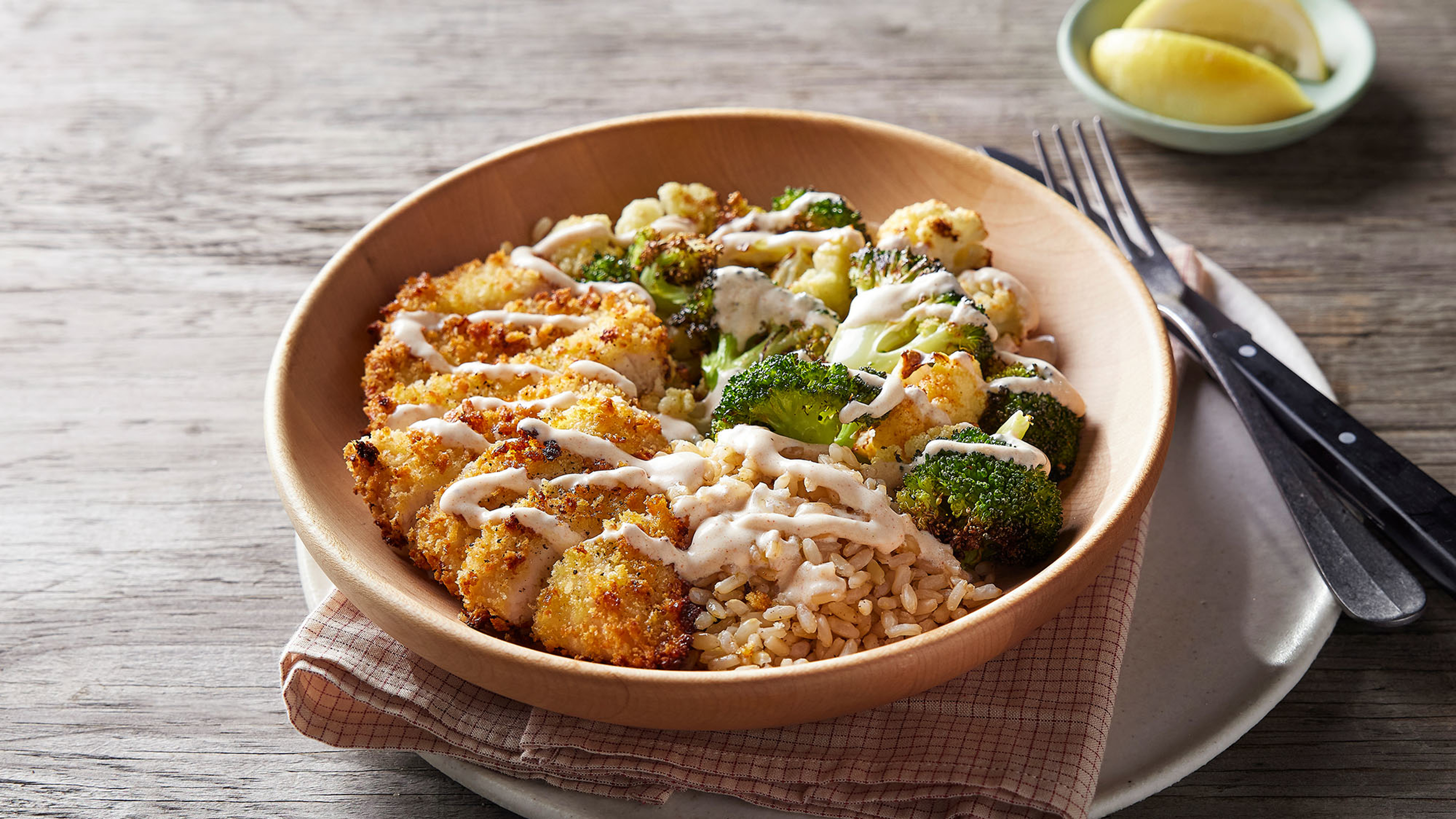 Dan's Easy Crispy Chicken & Rice Nourish Bowl