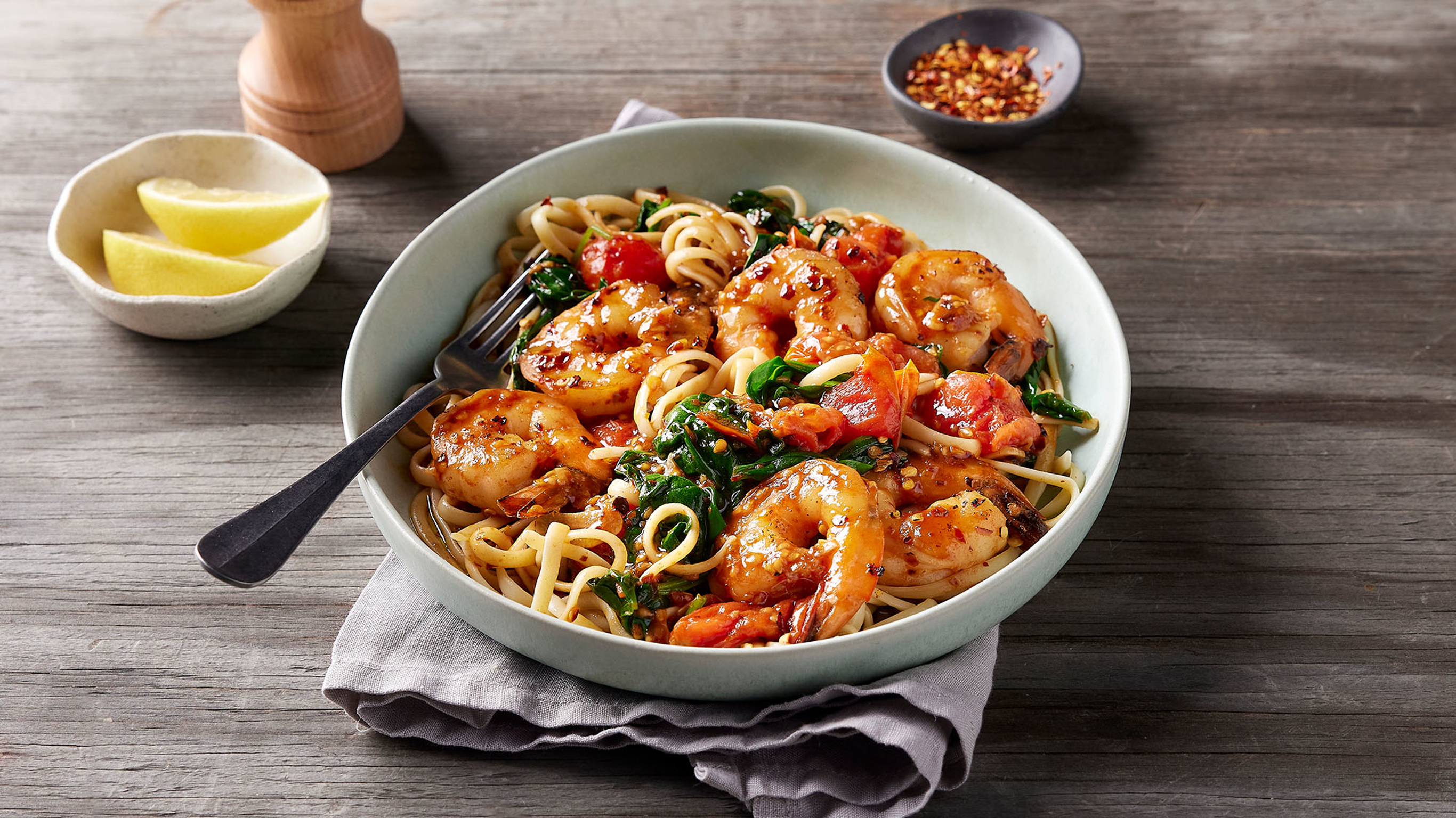 Dan's Chilli & Garlic Prawn Linguine
