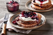 Chocolate Protein Pancakes with Berries