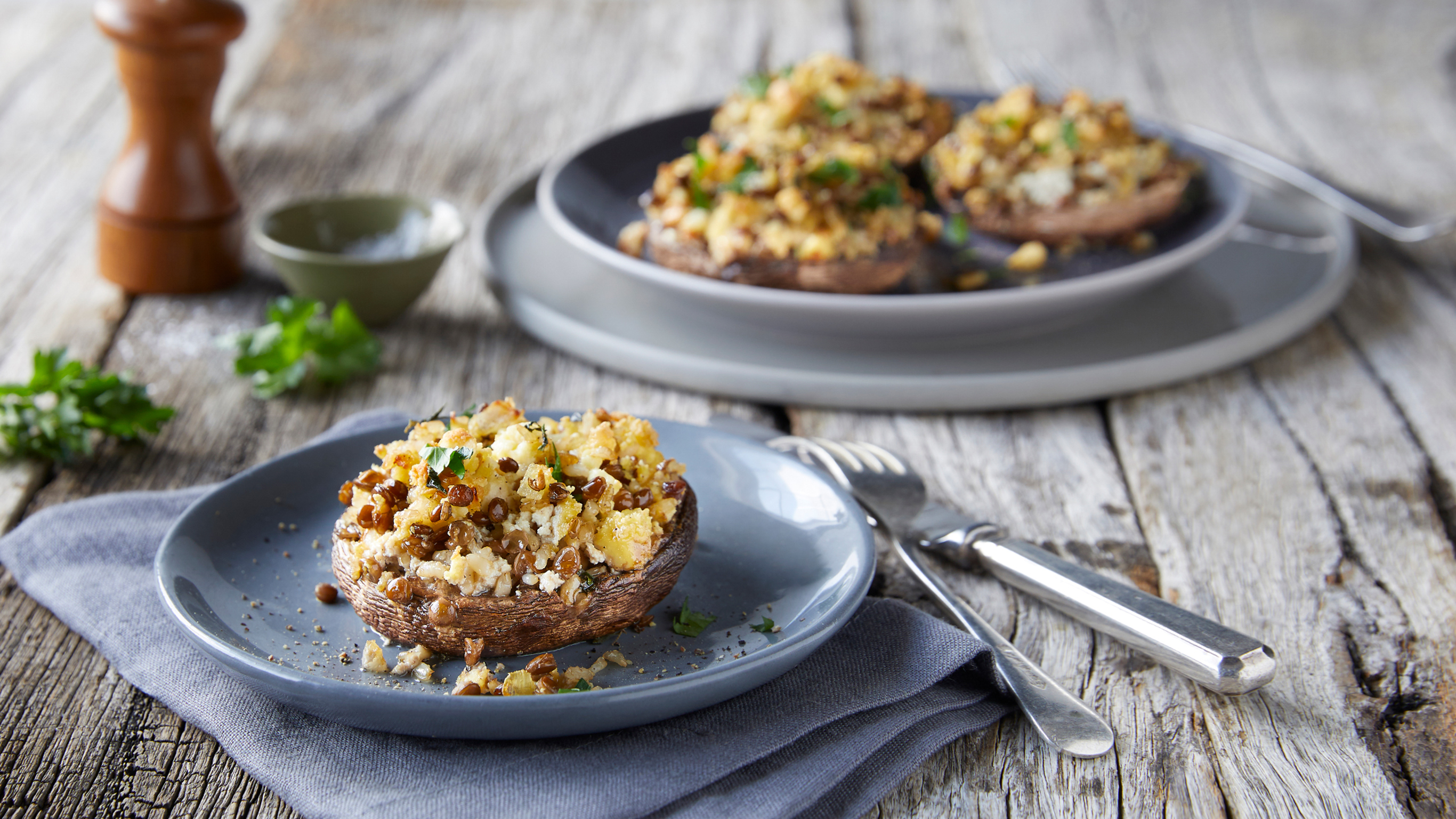 A post-gym dinner: Stuffed Mushrooms