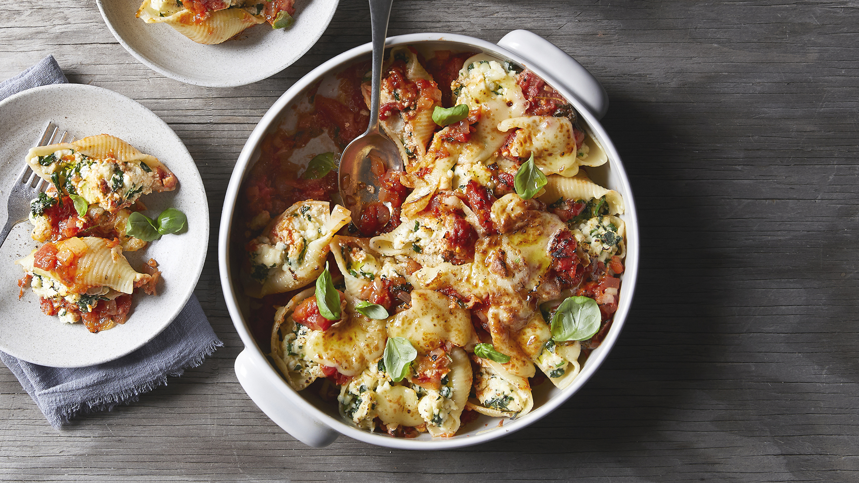 Spinach & Ricotta Stuffed Shells from Centr's meal plan.
