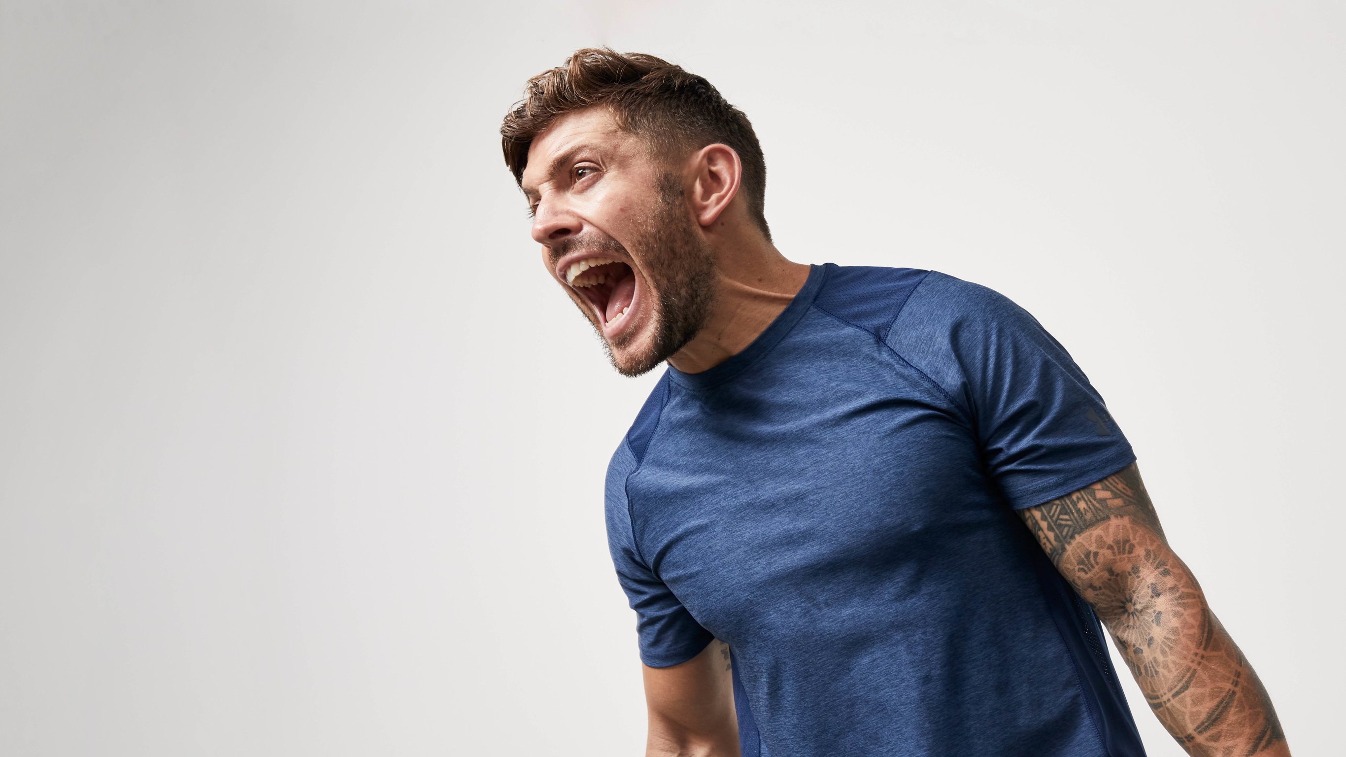 Centr Trainer Luke Zocchi screams in frustration.