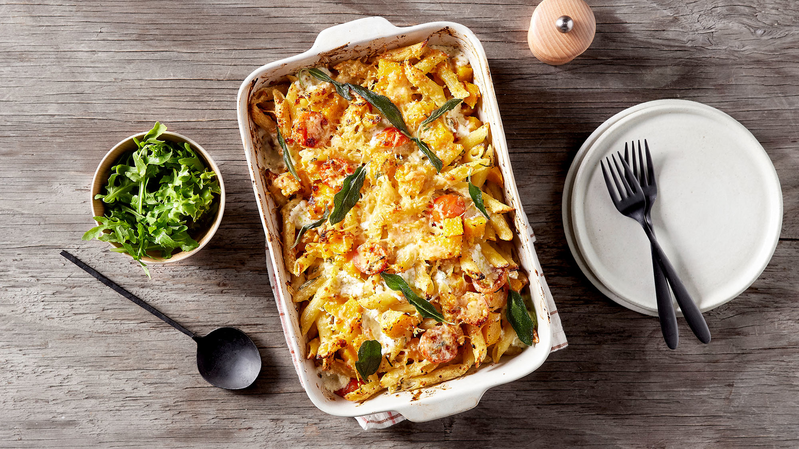 Creamy Butternut Squash Pasta Bake, from the Centr meal plan.