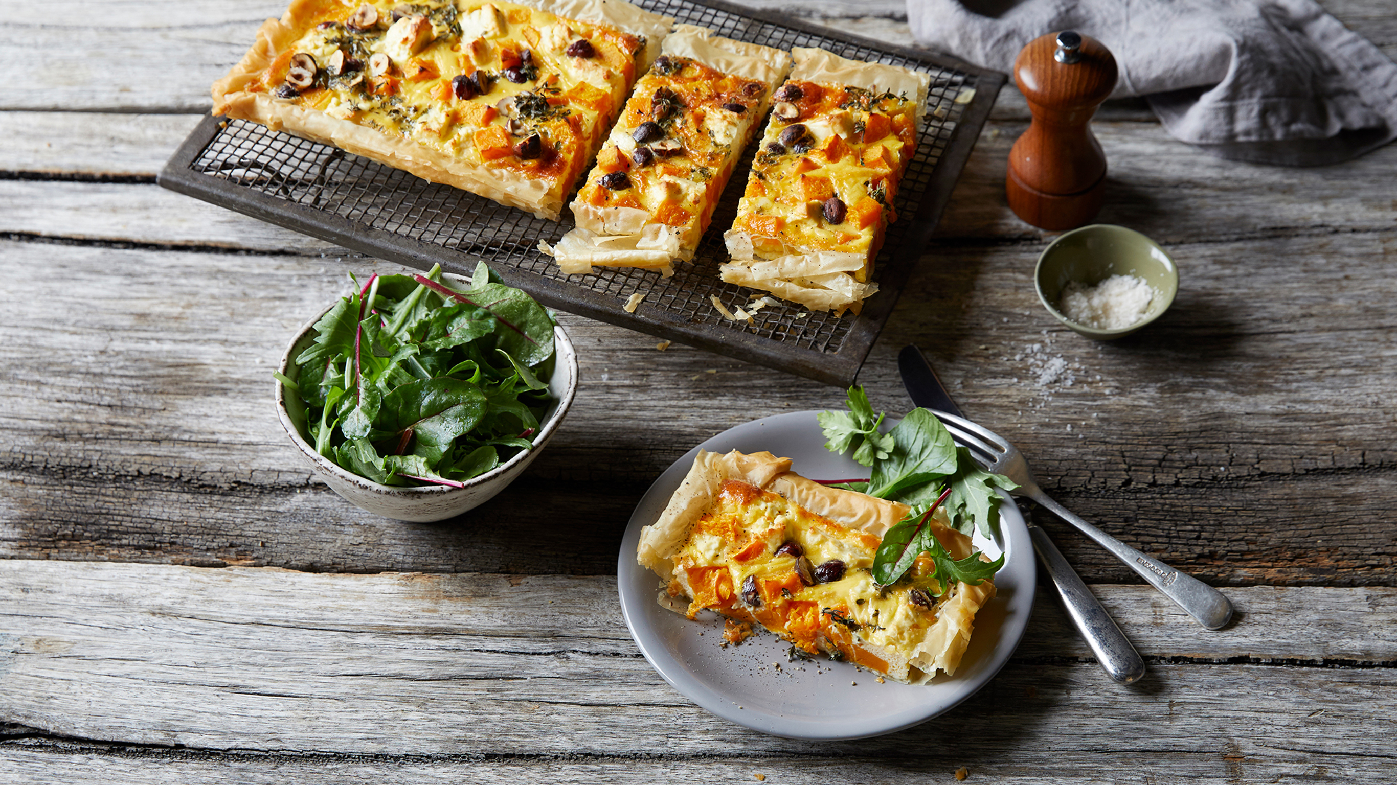 Pumpkin, Thyme & Hazelnut Quiche from the Centr meal plan.
