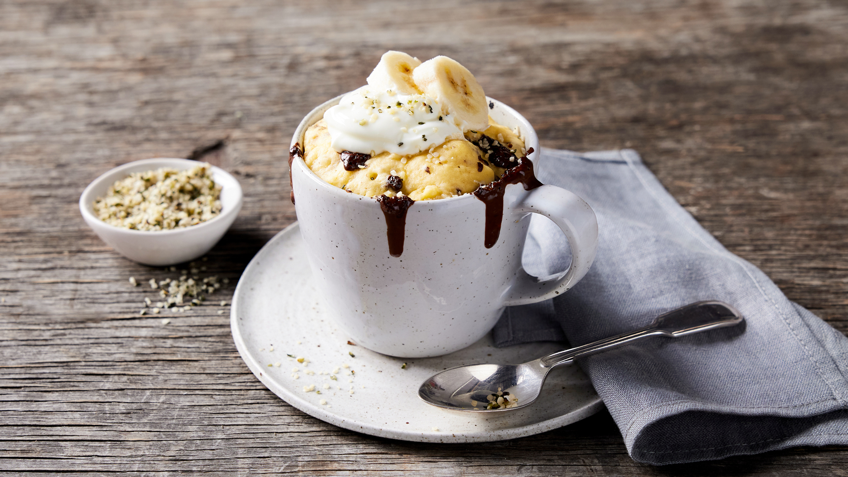 A serving of Banana Bread Mug Cake, from the Centr meal library.