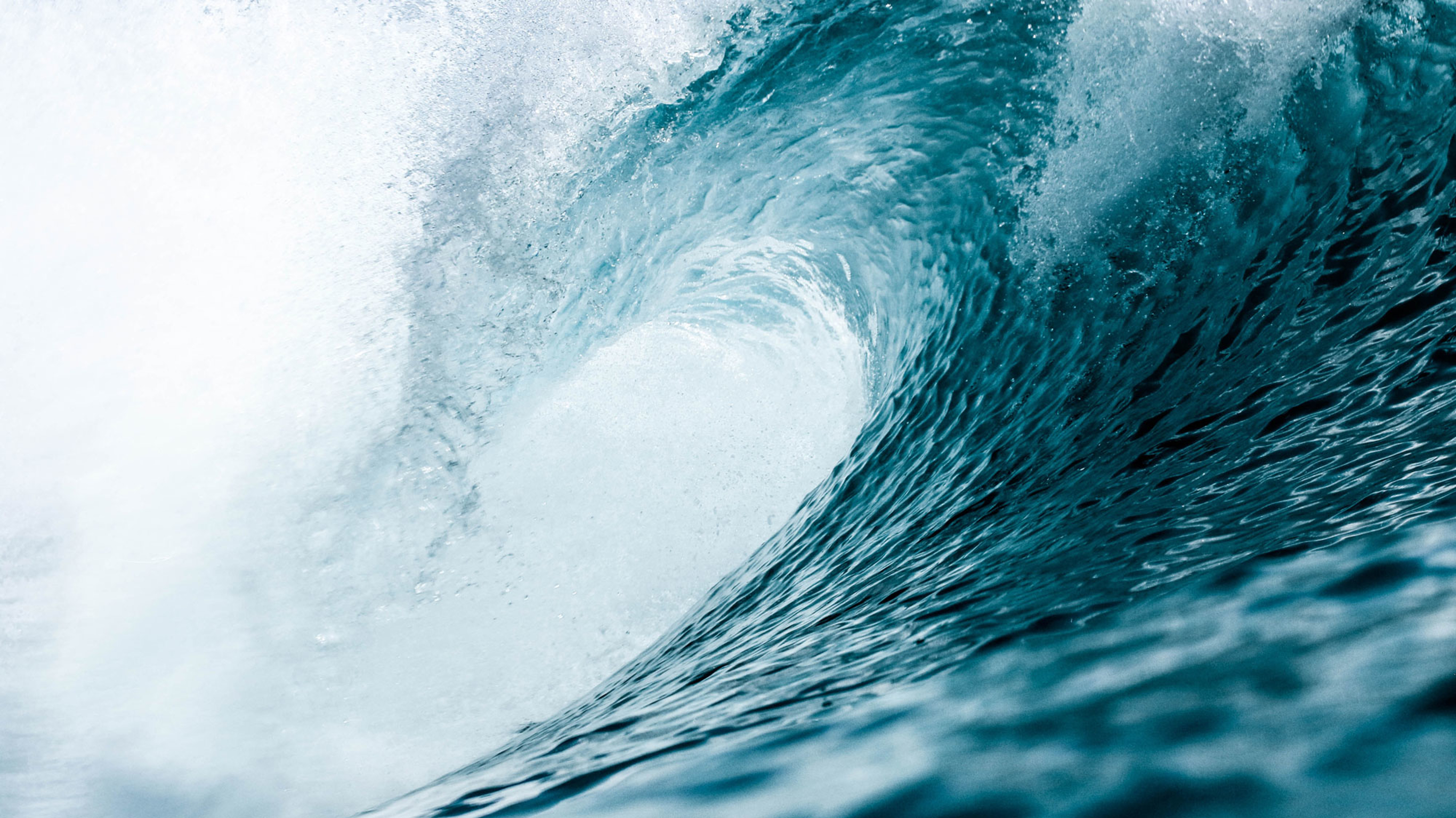 A photo from the entrance to an ocean wave tubing over.