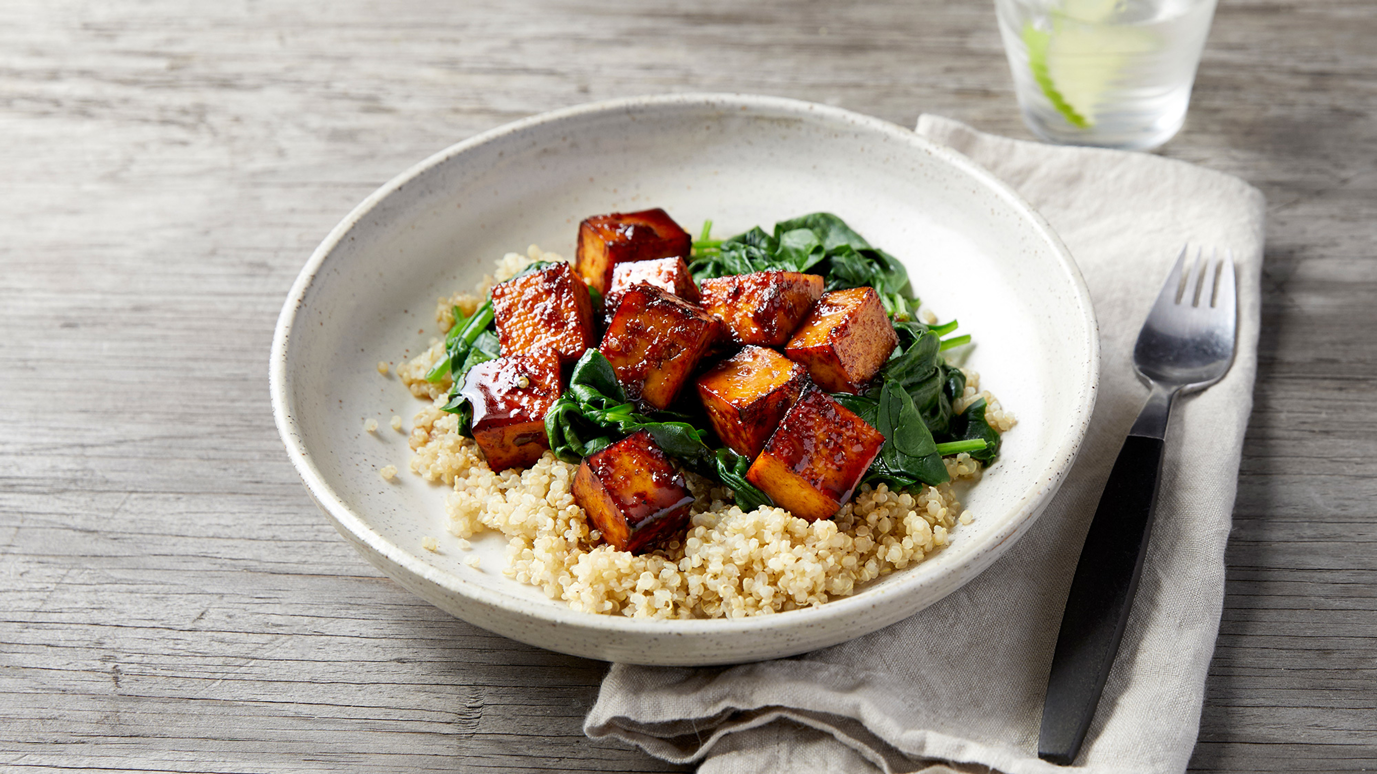 Dan's Honey Soy Tofu with Greens & Quinoa from the Centr meal plan.
