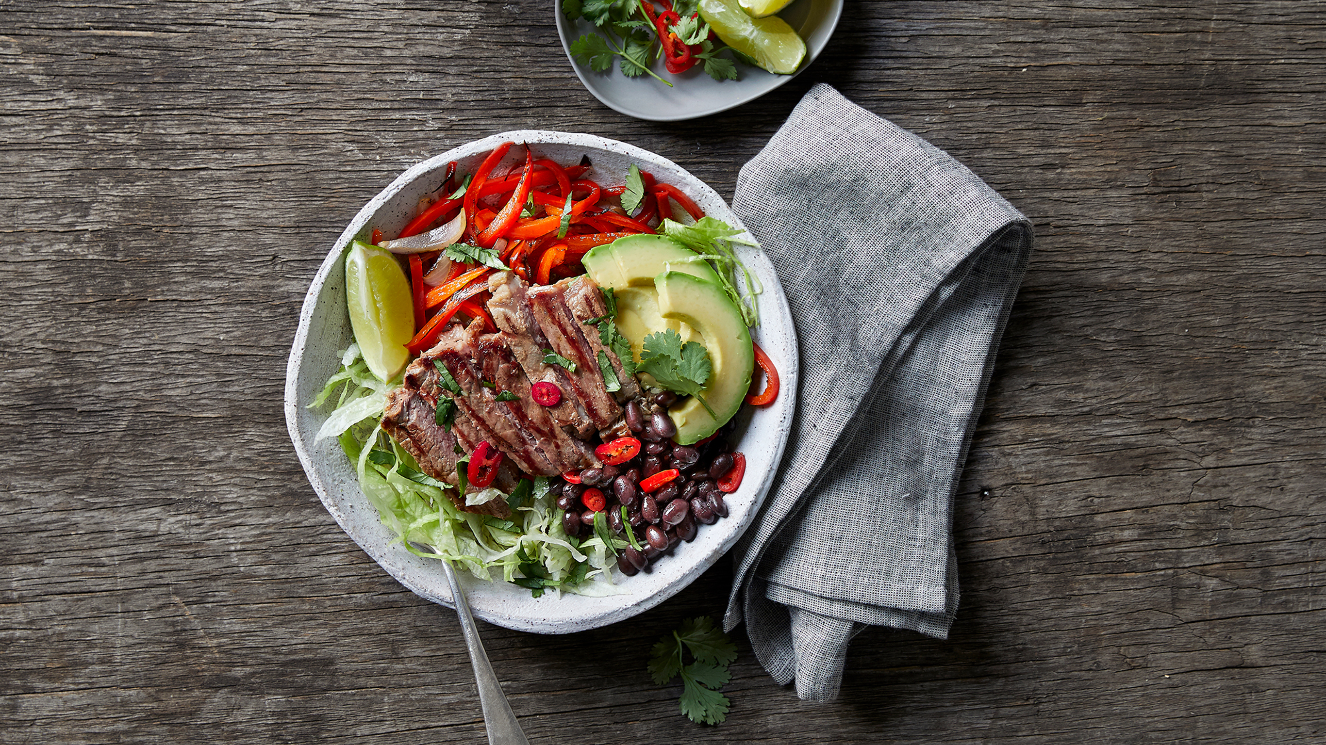 Beef, Lime & Cilantro Fajita Bowl from the Centr meal plan.