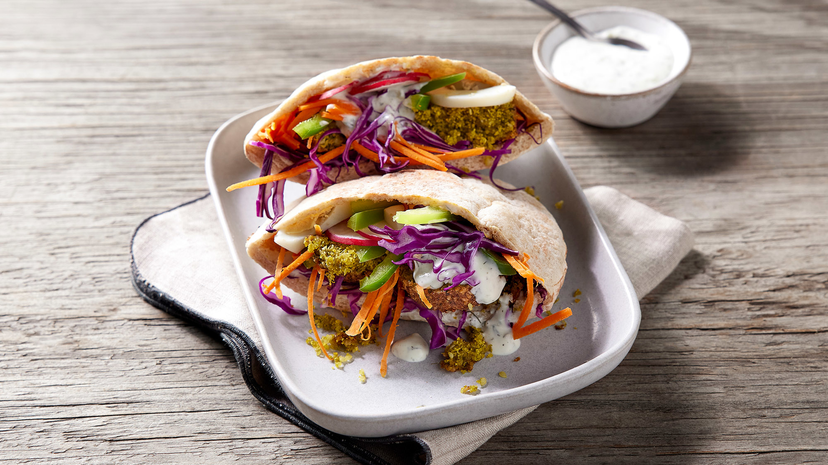 Centr's Falafel & Slaw Sandwich