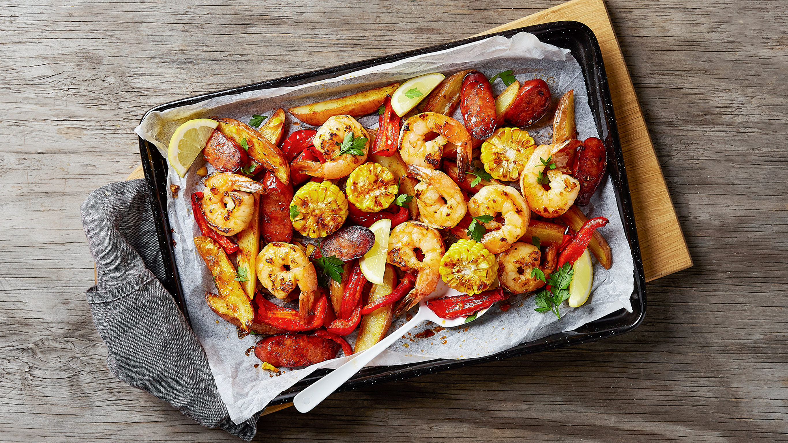6. Smoky Chorizo, Shrimp & Potato Sheet Pan