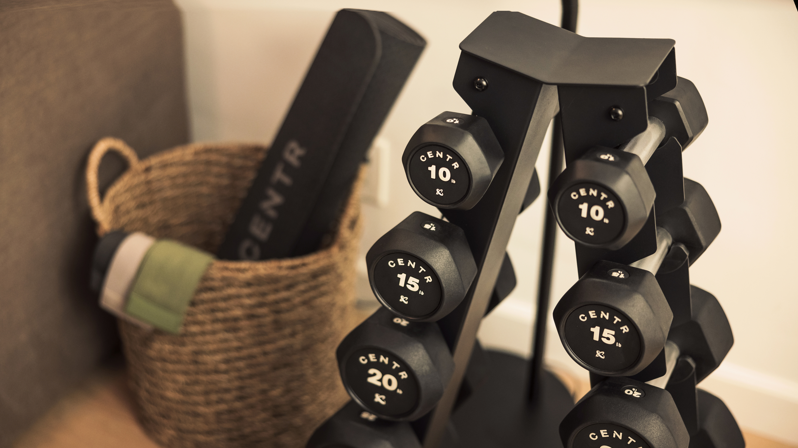 Hex Dumbbells from the Centr store.