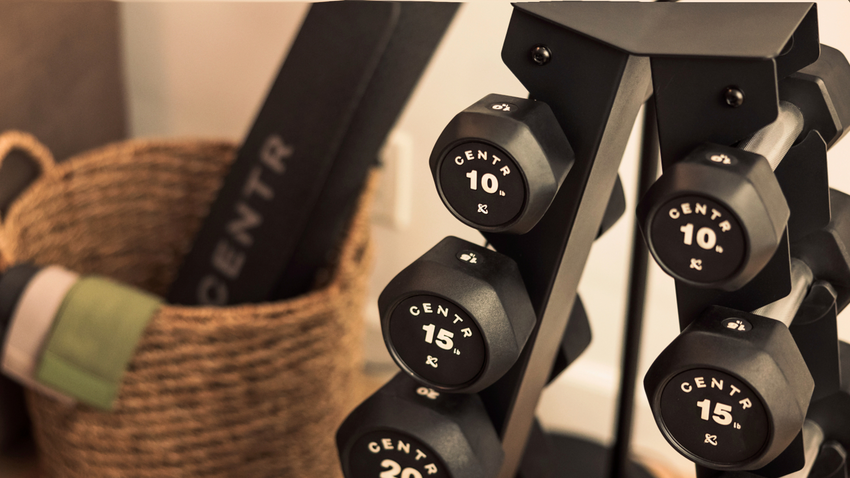 A set of Hex Dumbbells from the Centr shop.