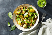 Barbecued Vegetable Salad with Halloumi & Pesto