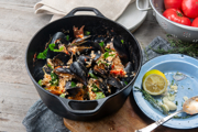 Mussels with Fregola & Chorizo