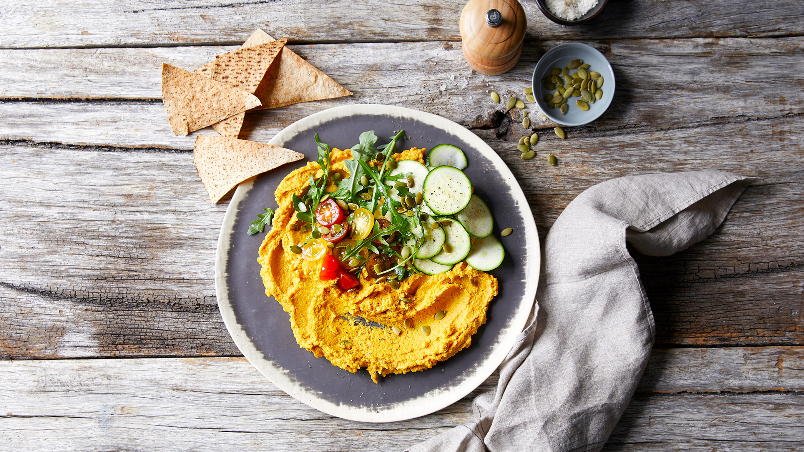 Roasted Carrot & Garlic Hummus from the Centr meal plan.