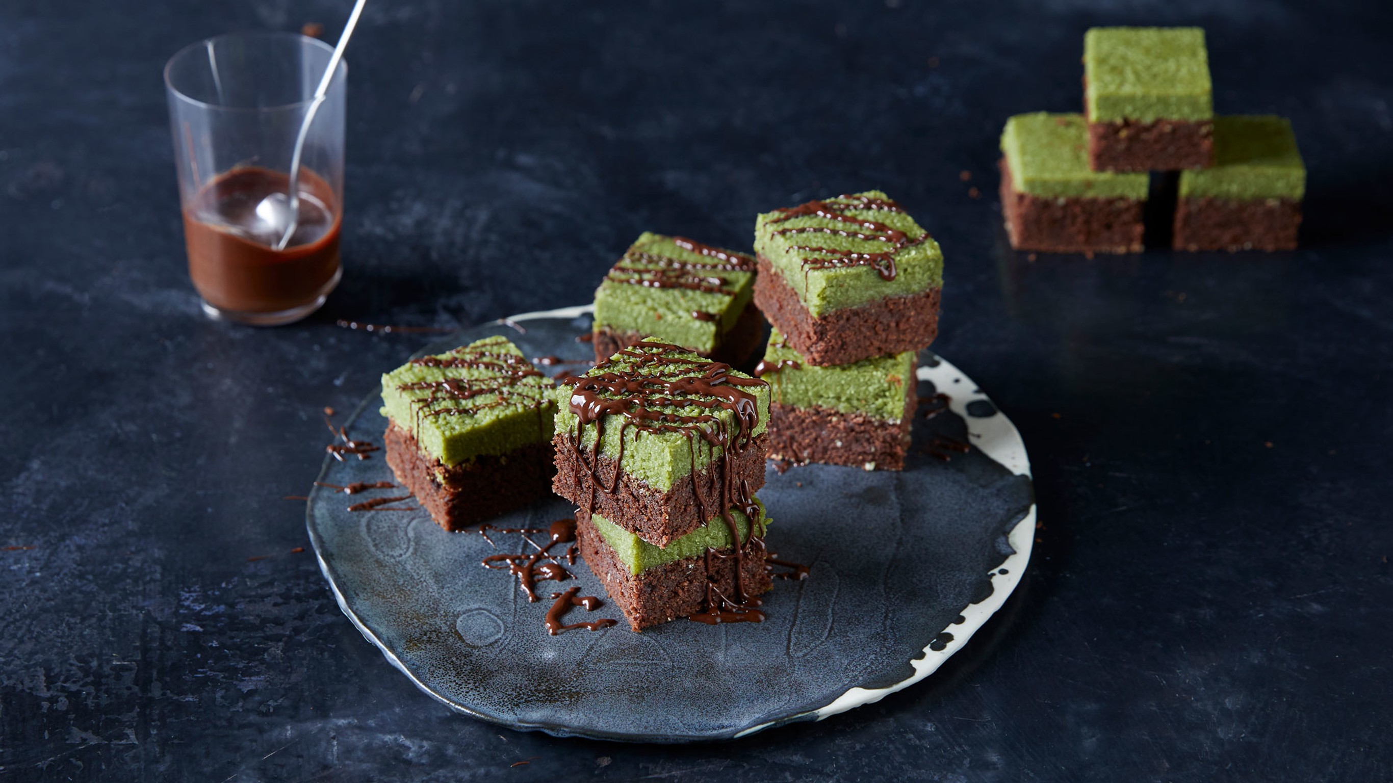 Matcha Coconut Brownies