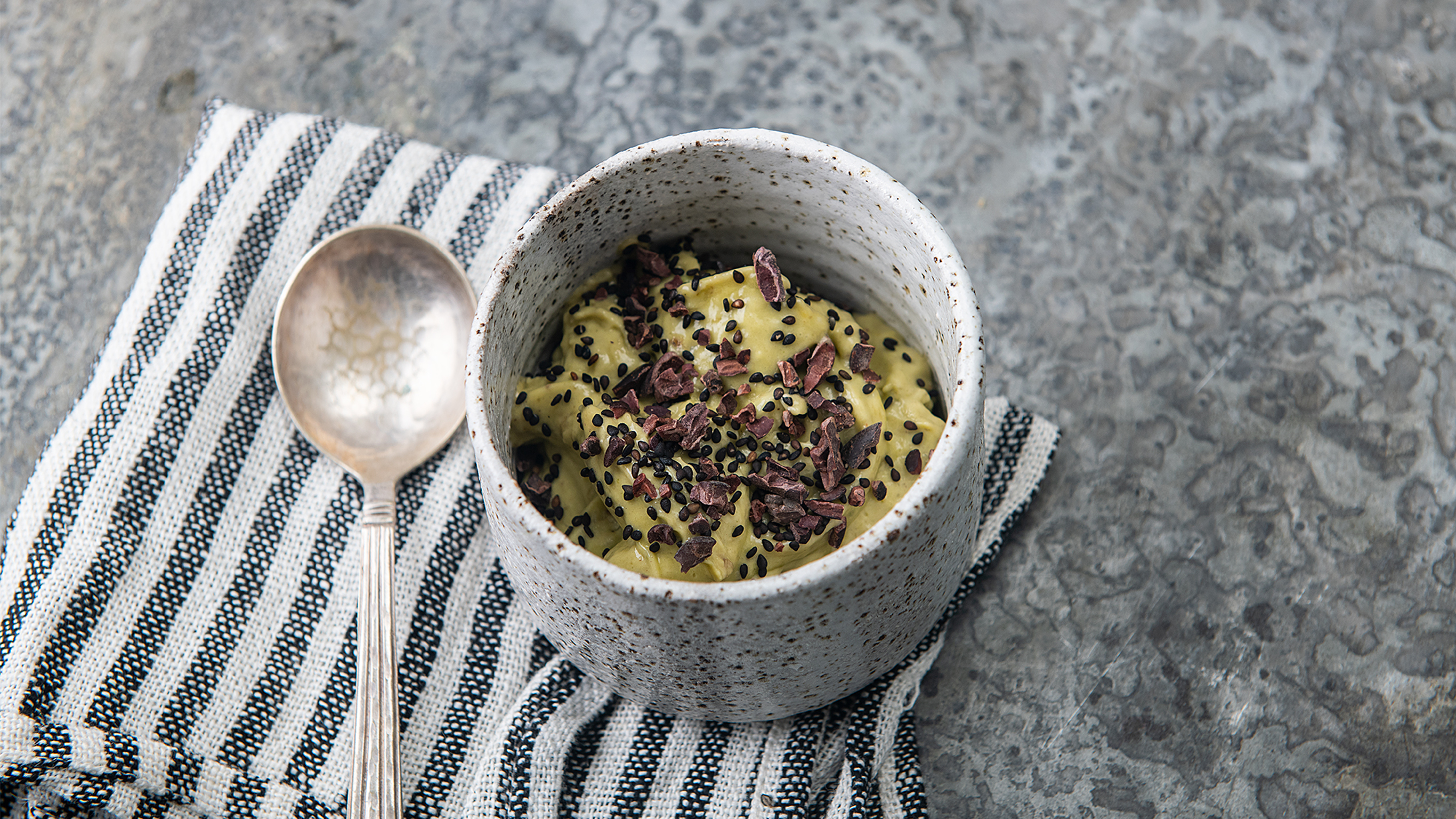 Darren's Banana & Green Tea Ice Cream with Black Sesame Crunch