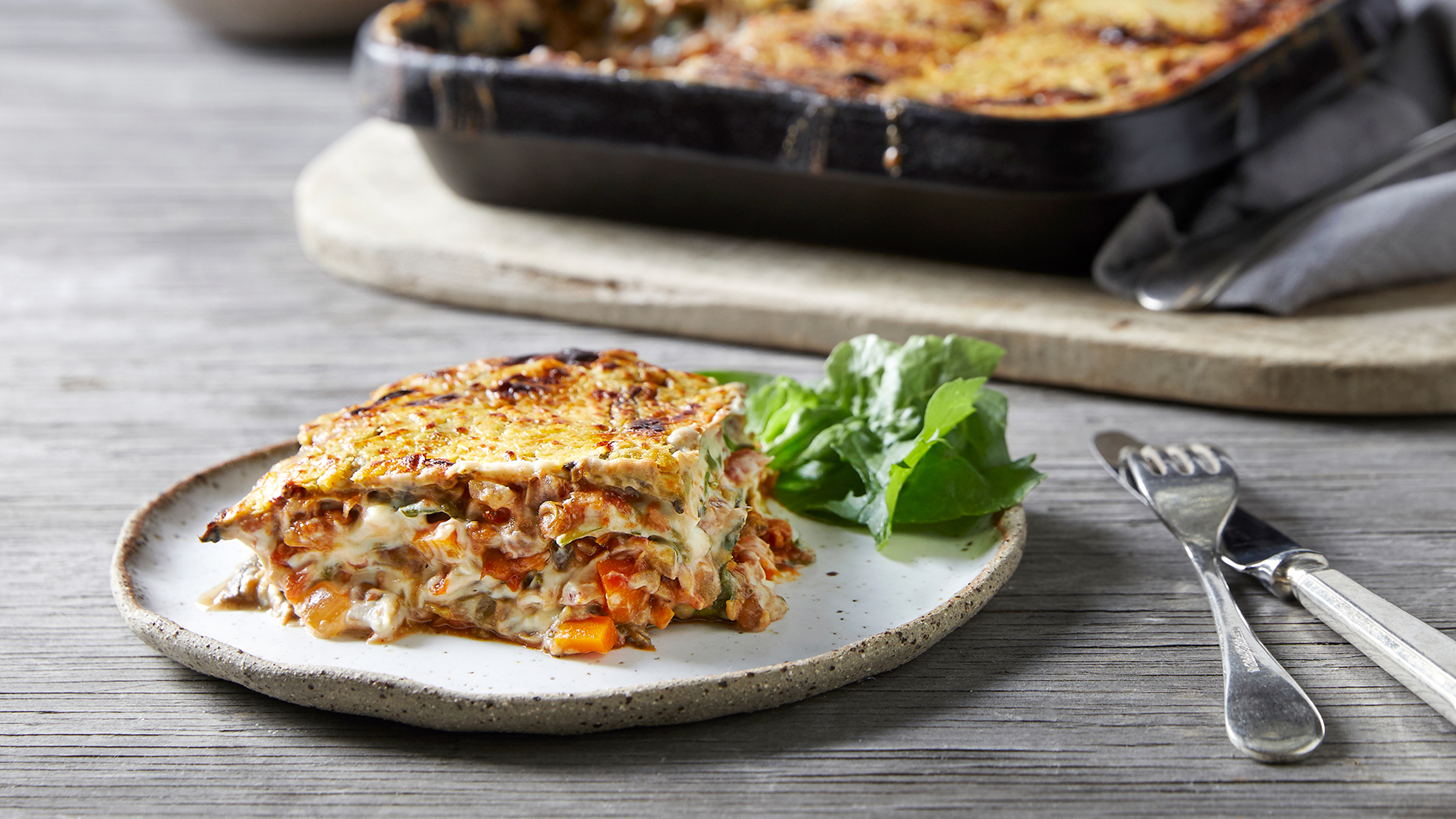 Lentil Lasagne With Cauliflower Cashew Cheese from the Centr meal plan.