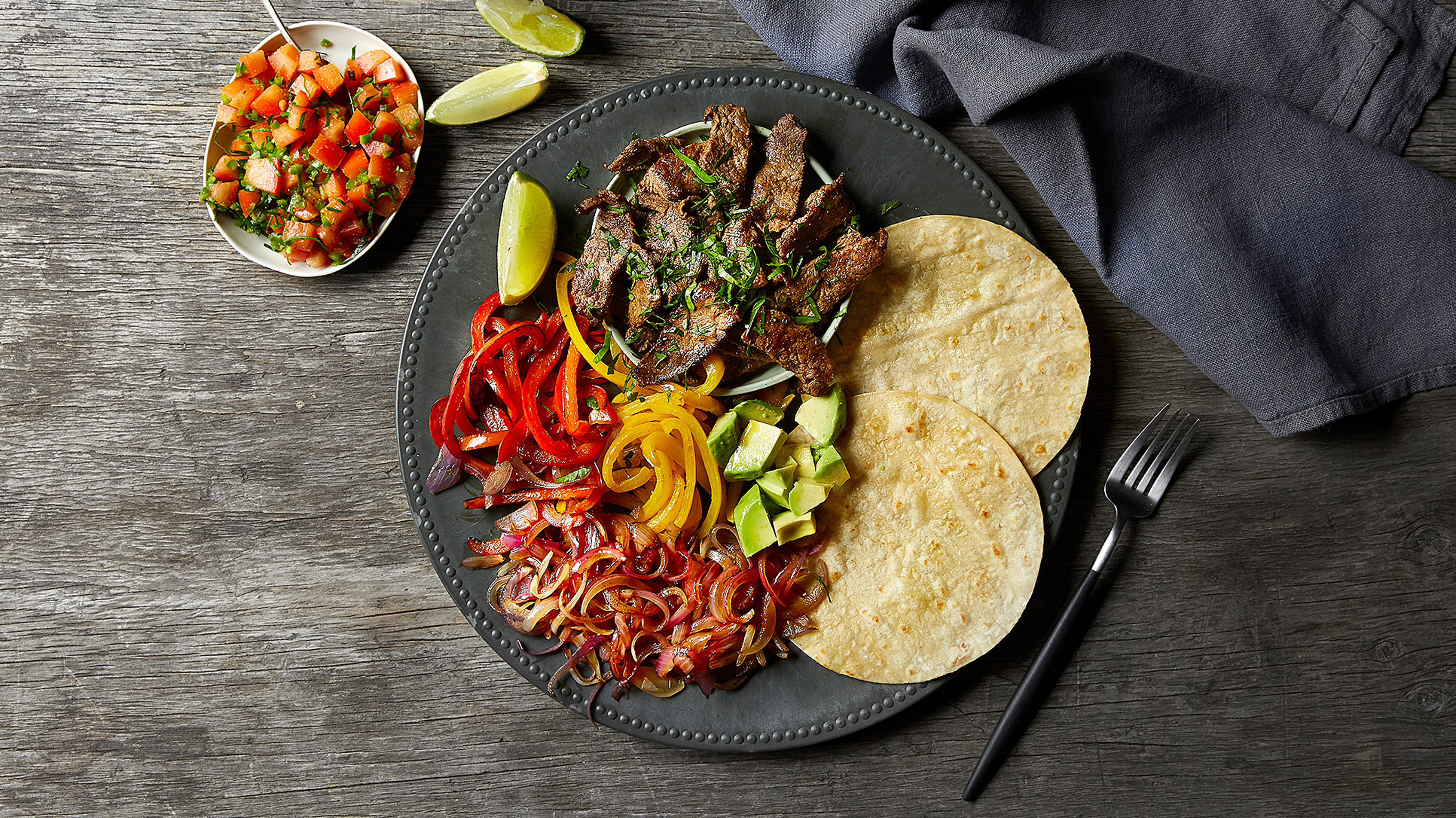 Beef Fajitas with Salsa