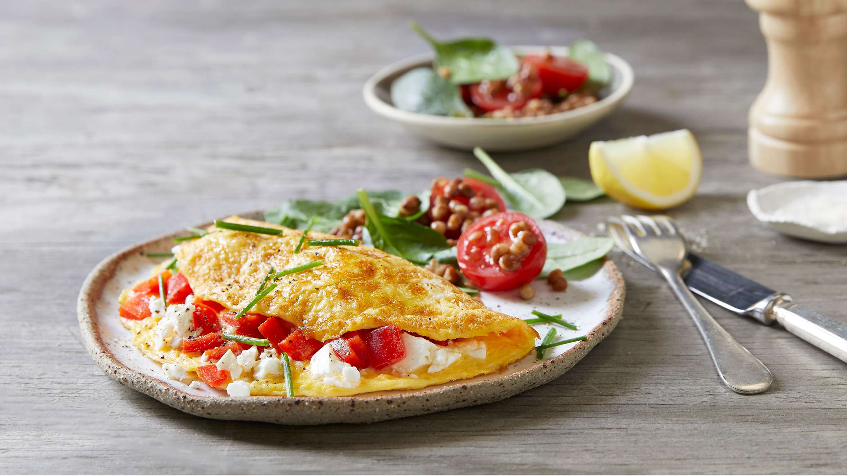 Dan Churchill's Feta Red Pepper Omelette