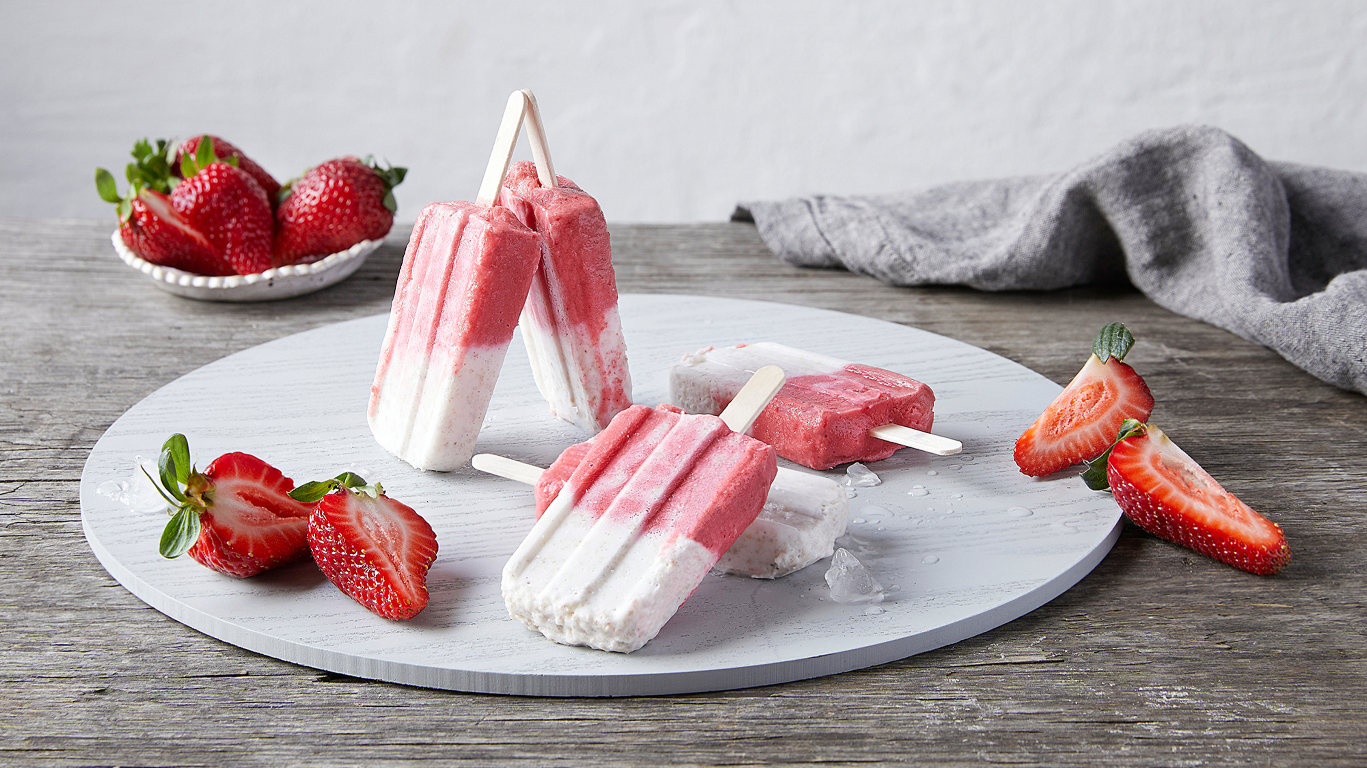 Coconut, Chia & Strawberry Ice Cream Bars