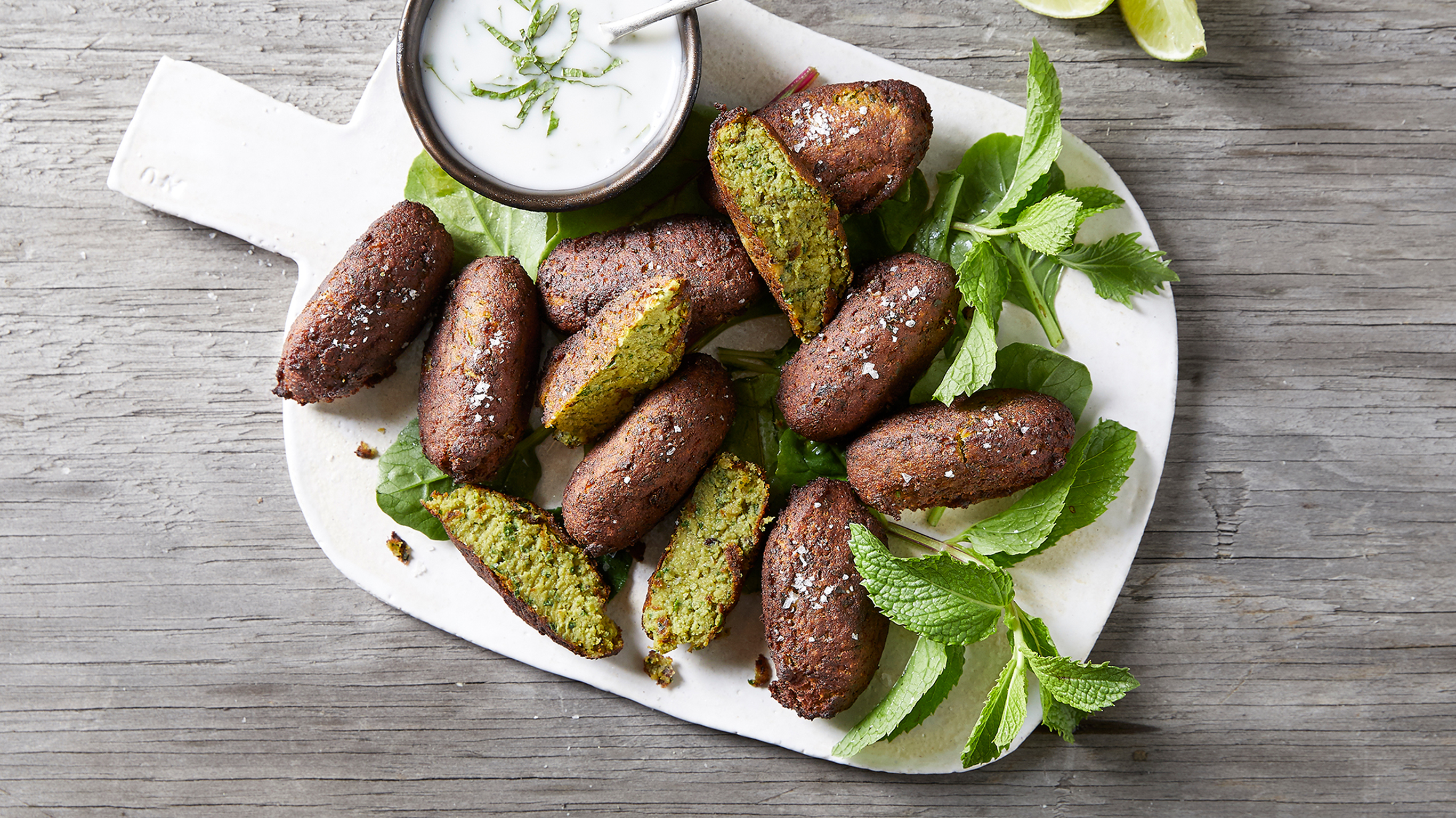 Simon Hill's Tempeh Falafels & Mint Yogurt Sauce