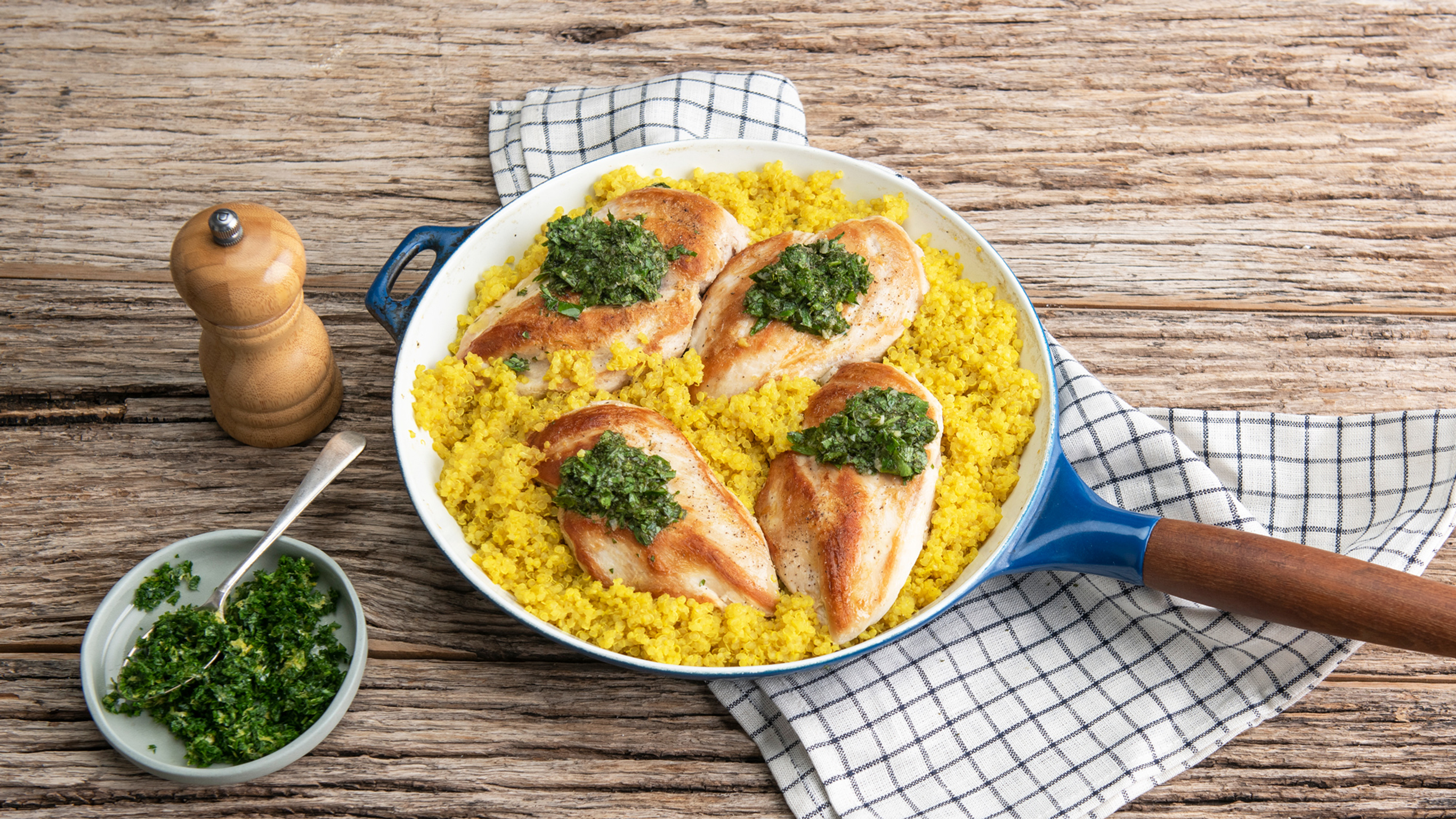 One-pot Zesty Lemon Chicken with Quinoa & Gremolata from the Centr meal plan.
