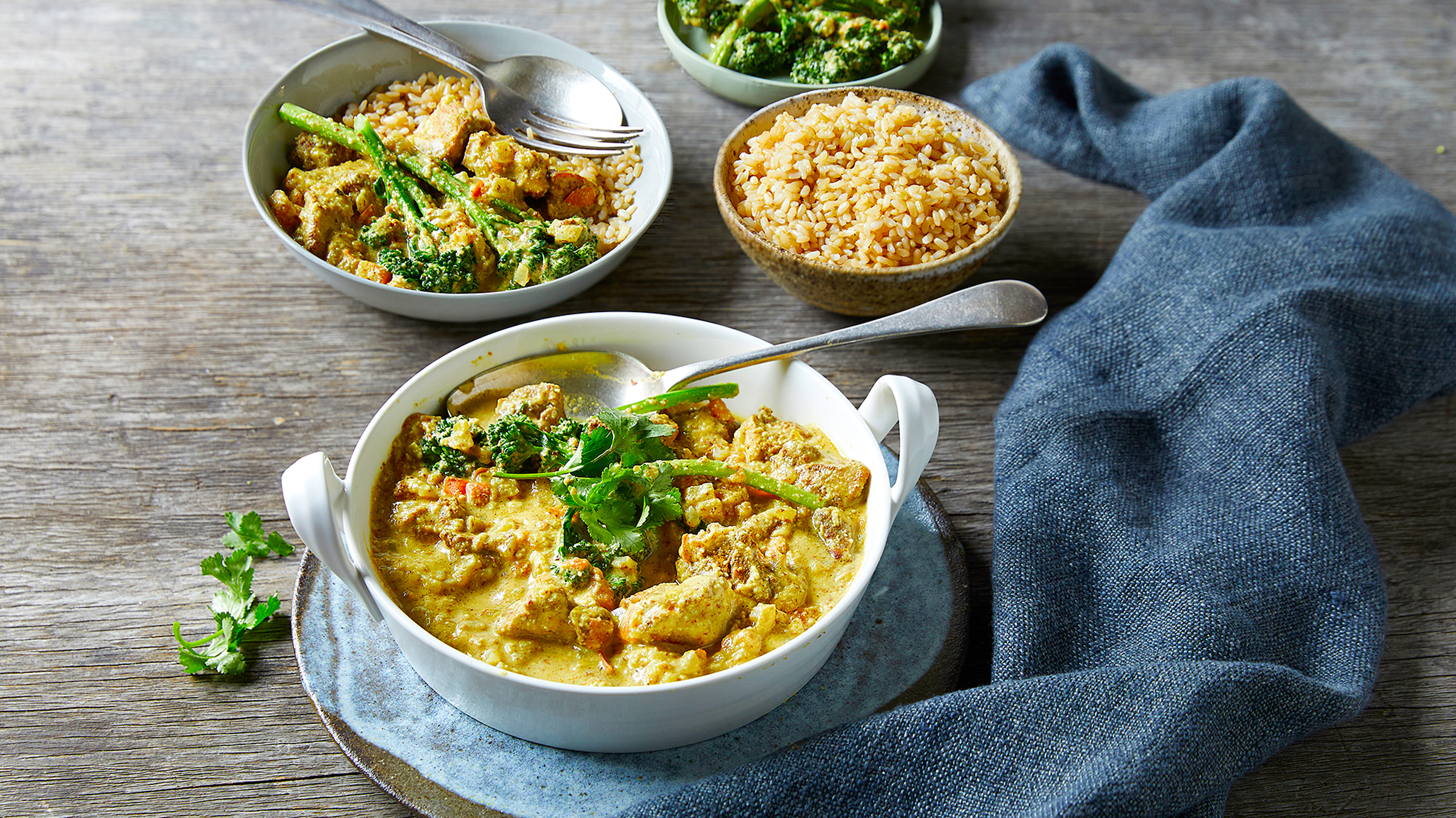 Chicken Korma with Broccolini from the Centr meal plan.
