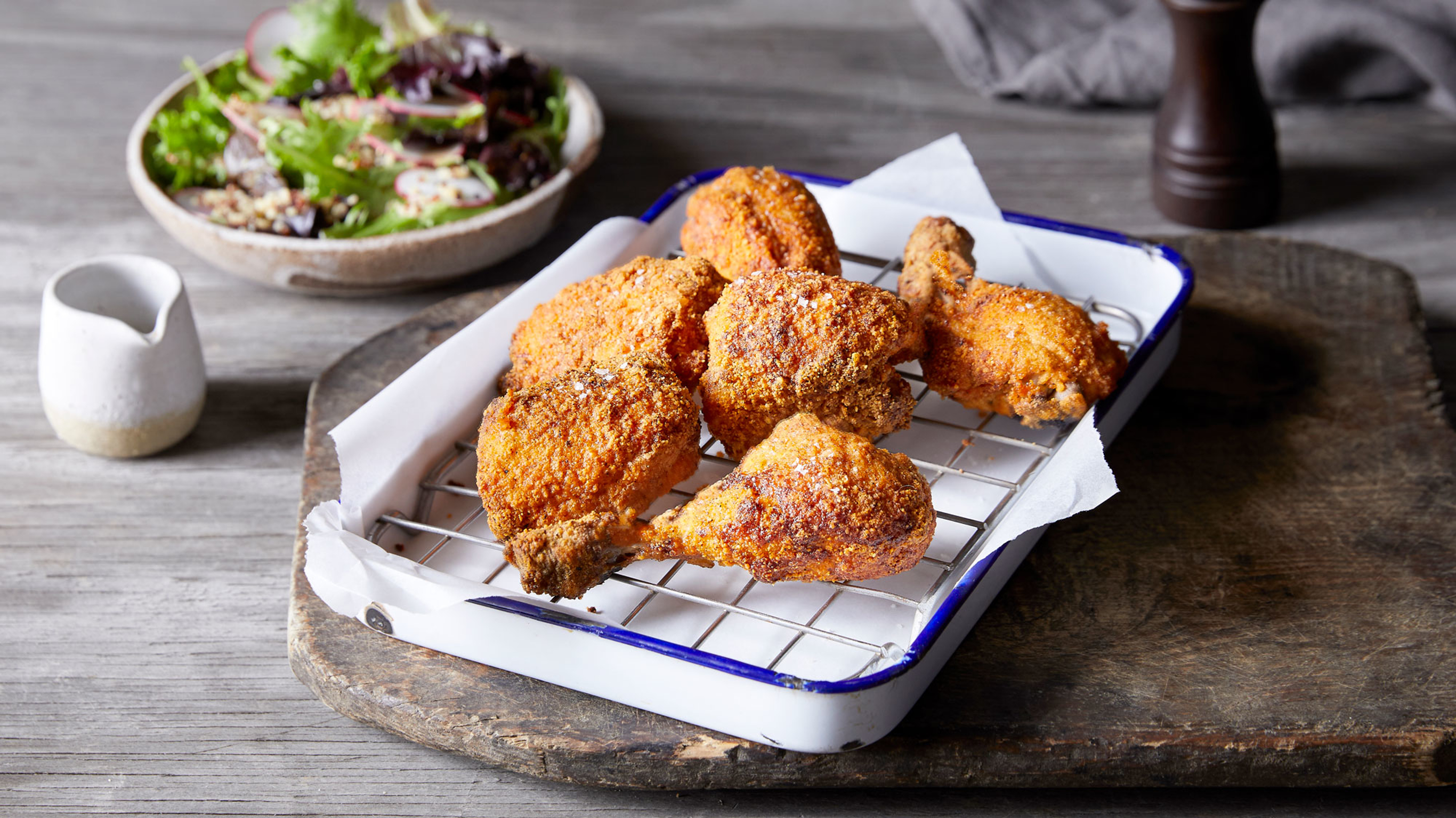 Healthy fried chicken with almond crust from the Centr meal plan.