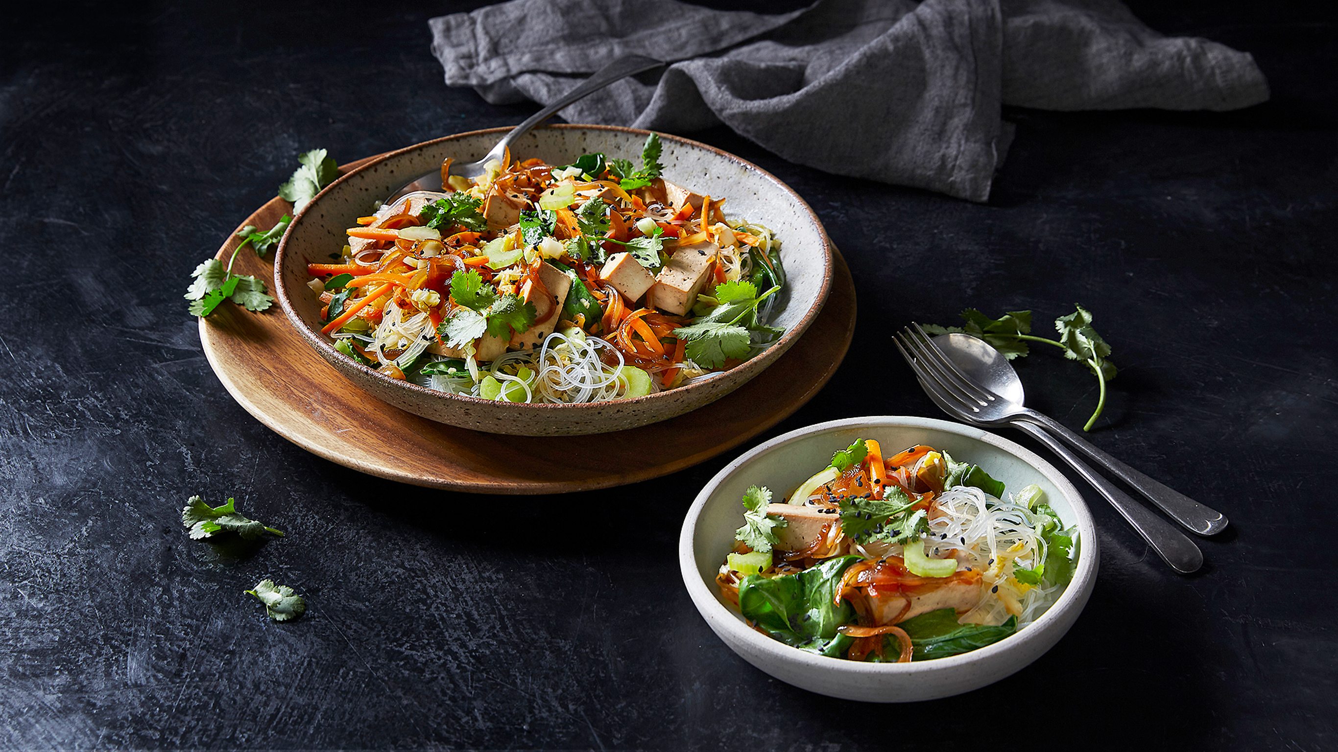Tofu & Cabbage Stir-fry with Vermicelli Noodles