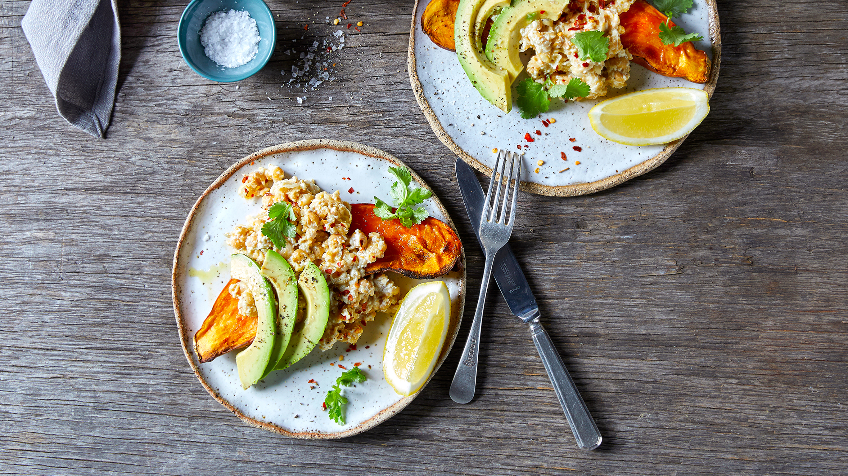 Breakfast Scramble on Sweet Potato Toast