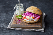 Fish Burger with Yogurt Tartare Sauce